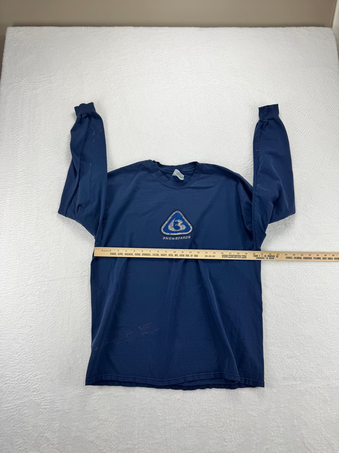 Vintage Burton Snowboards Triangle Logo Long Sleeve – Navy – Distressed – XL