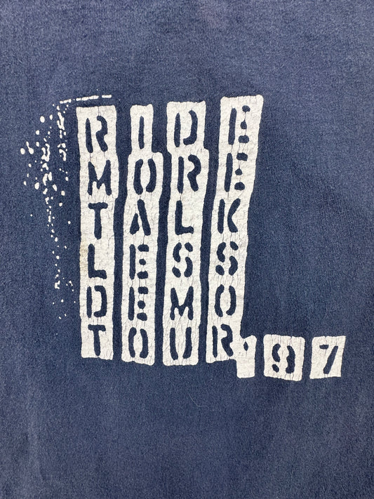 Vintage Ride Snowboards 1997 Graphic Cut-Off T-Shirt – Blue – Men’s Large