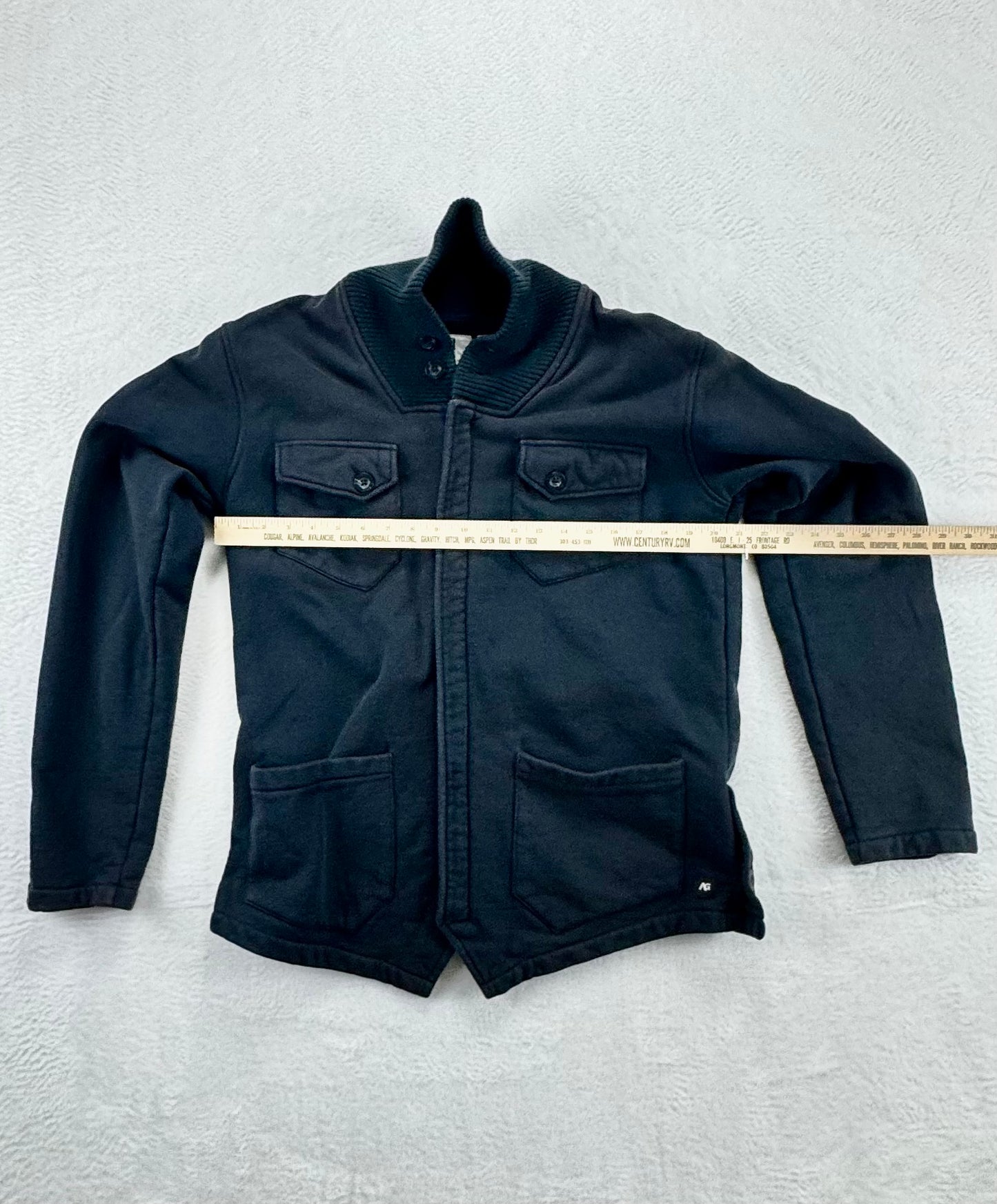 Burton Analog Men’s Cotton Chore Jacket – Ribbed Knit Collar – Navy – Large