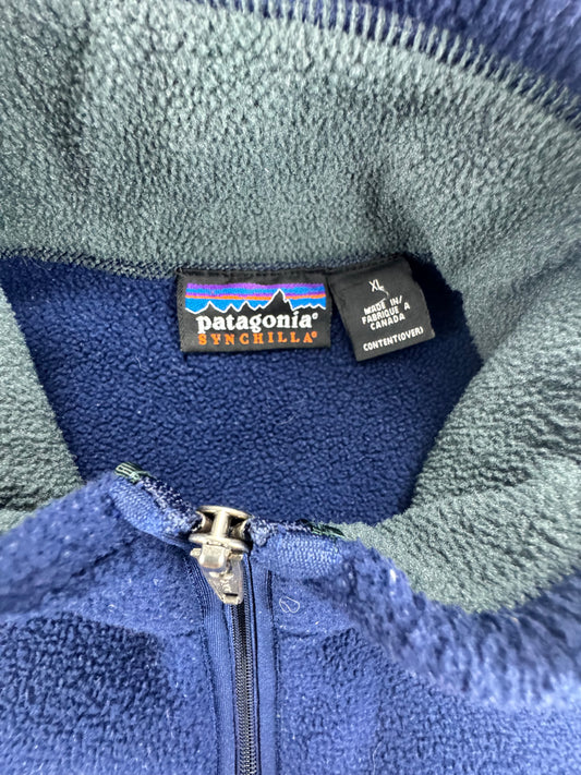 Vintage Patagonia Synchilla Fleece Vest Blue XL Made in Canada Fall 1996
