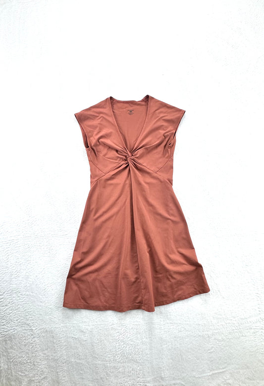 Patagonia Women’s Twist Front Dress – Size Medium – Rust / Clay – Stretch Knit