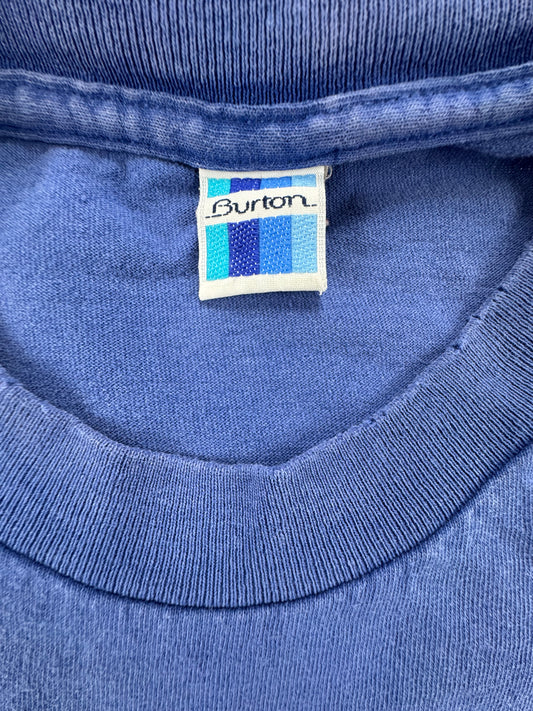 Vintage Burton Cube Logo T-Shirt – Blue – 90s – Size Large