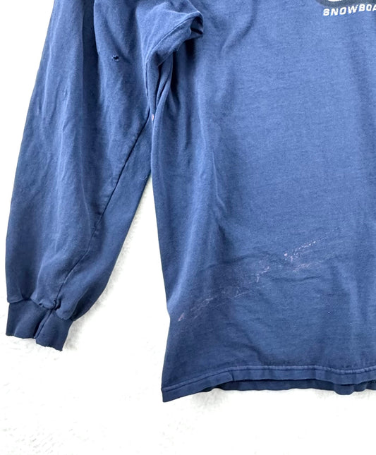 Vintage Burton Snowboards Triangle Logo Long Sleeve – Navy – Distressed – XL