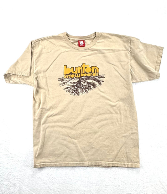 Vintage Burton Snowboards Tree Logo T-Shirt – Tan – Likely Large