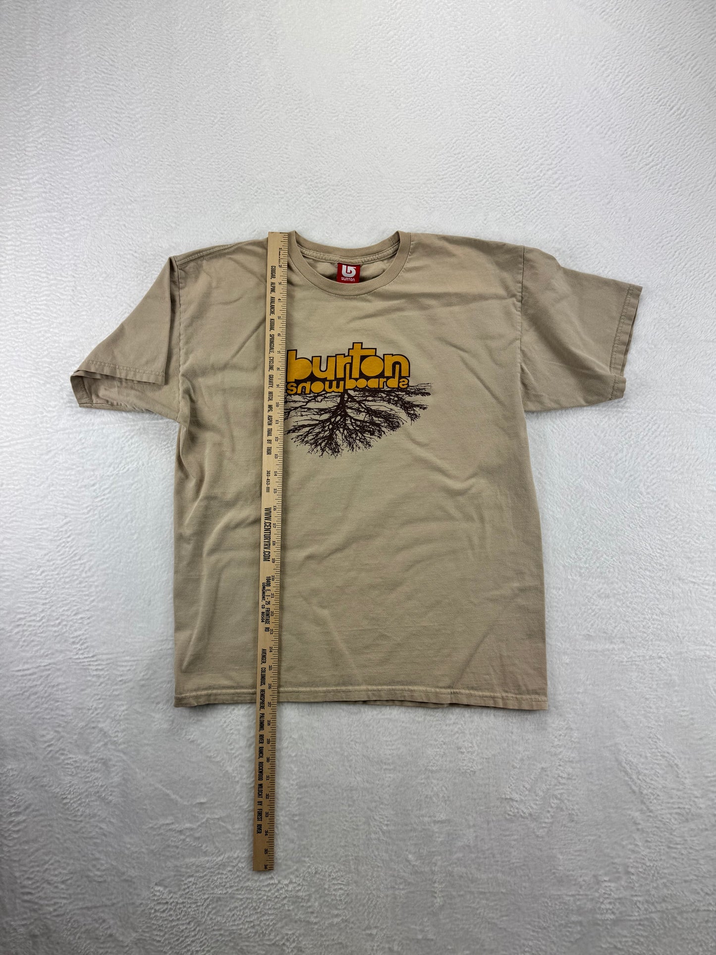 Vintage Burton Snowboards Tree Logo T-Shirt – Tan – Likely Large