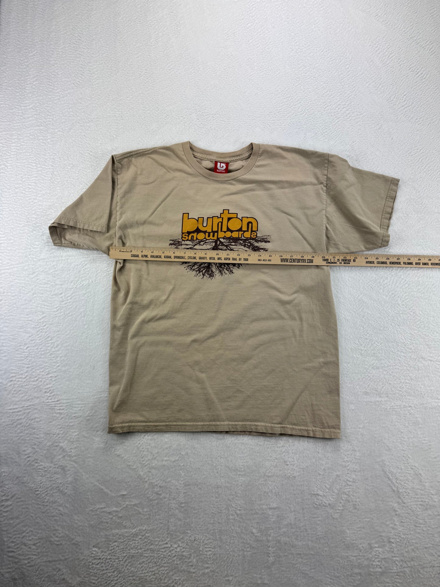 Vintage Burton Snowboards Tree Logo T-Shirt – Tan – Likely Large