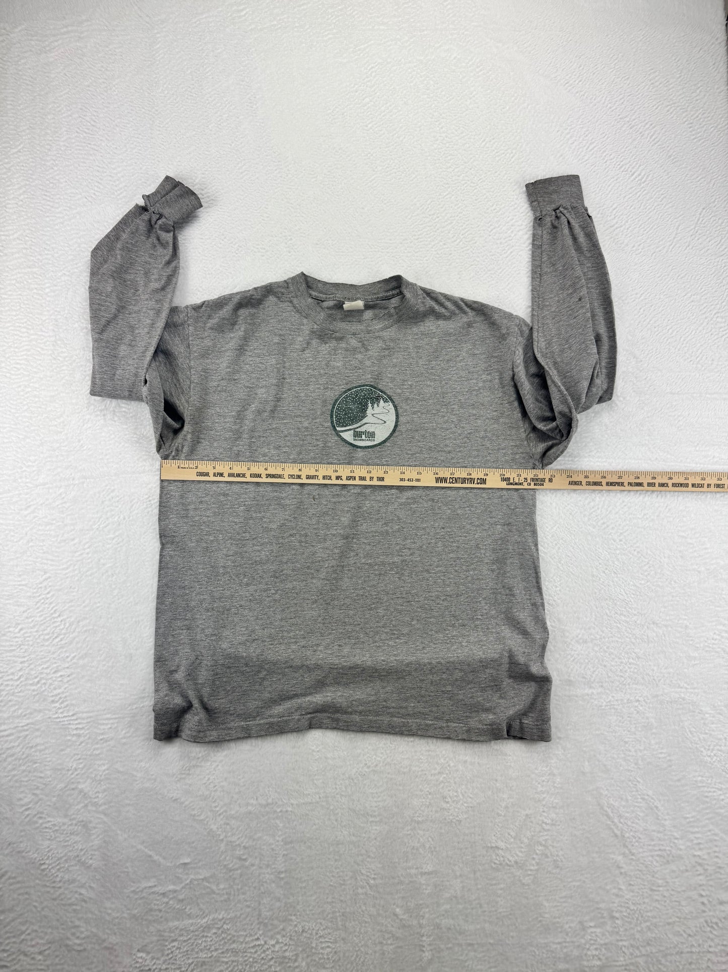 Vintage Burton Snowboards Long Sleeve Logo Shirt – Grey – Distressed – XL