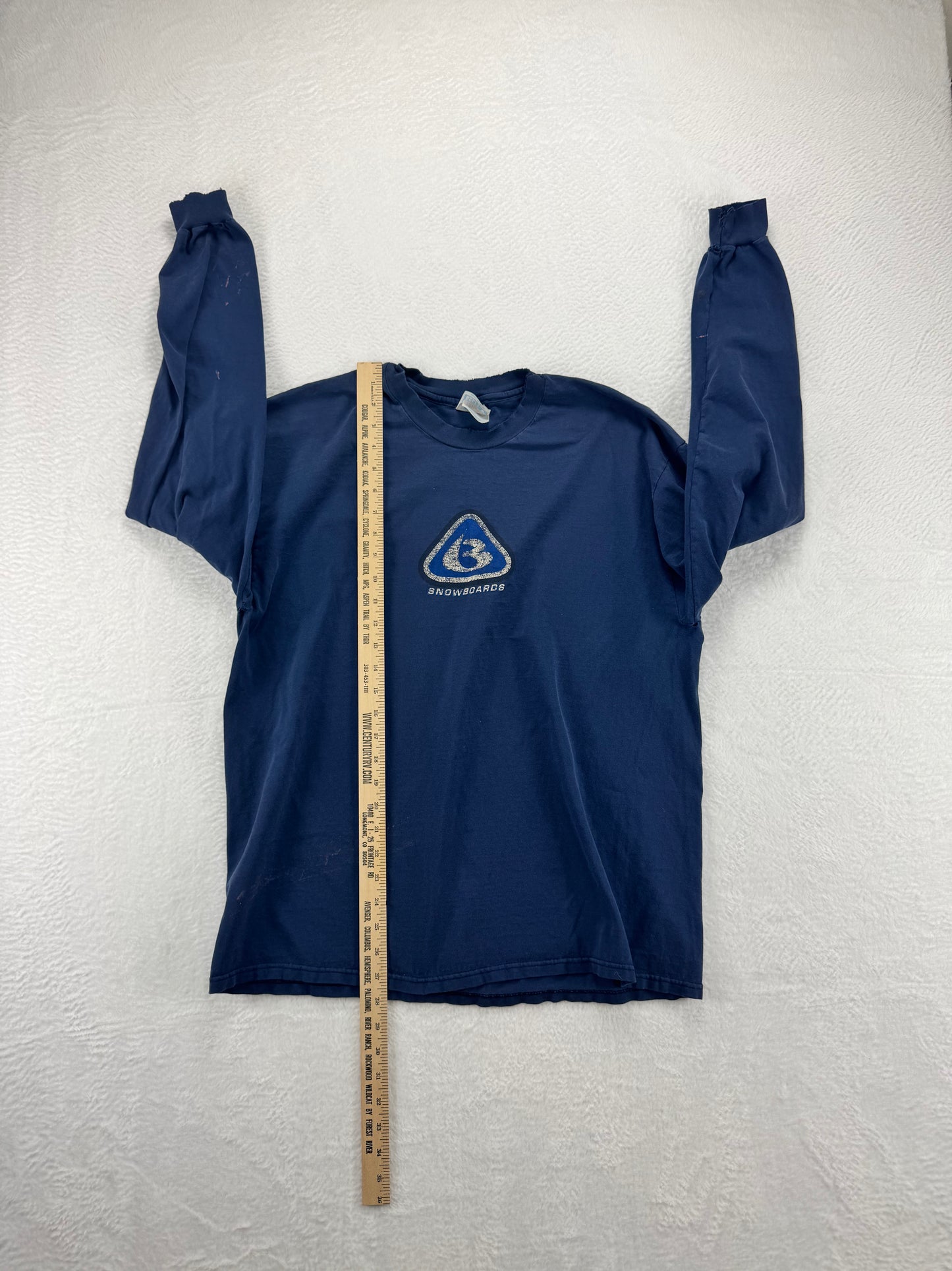 Vintage Burton Snowboards Triangle Logo Long Sleeve – Navy – Distressed – XL