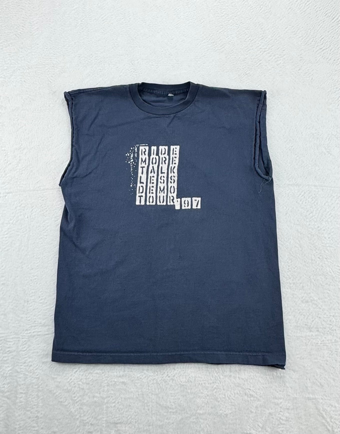 Vintage Ride Snowboards 1997 Graphic Cut-Off T-Shirt – Blue – Men’s Large