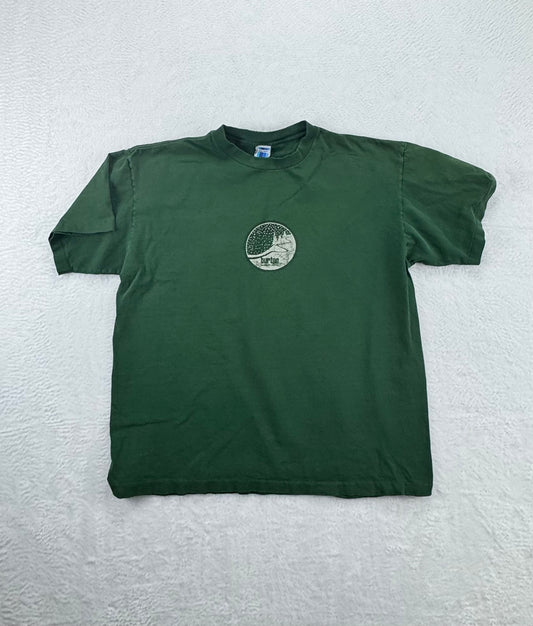 Vintage 90s Burton Snowboard T-Shirt – Forest Green – Small Logo – Mens - Large