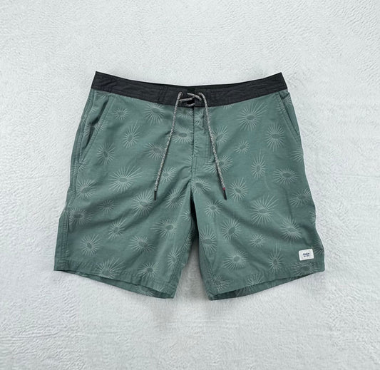 Katin Sunburst Surf Trunks – Sage Green – Size 33 – Recycled Stretch Boardshorts