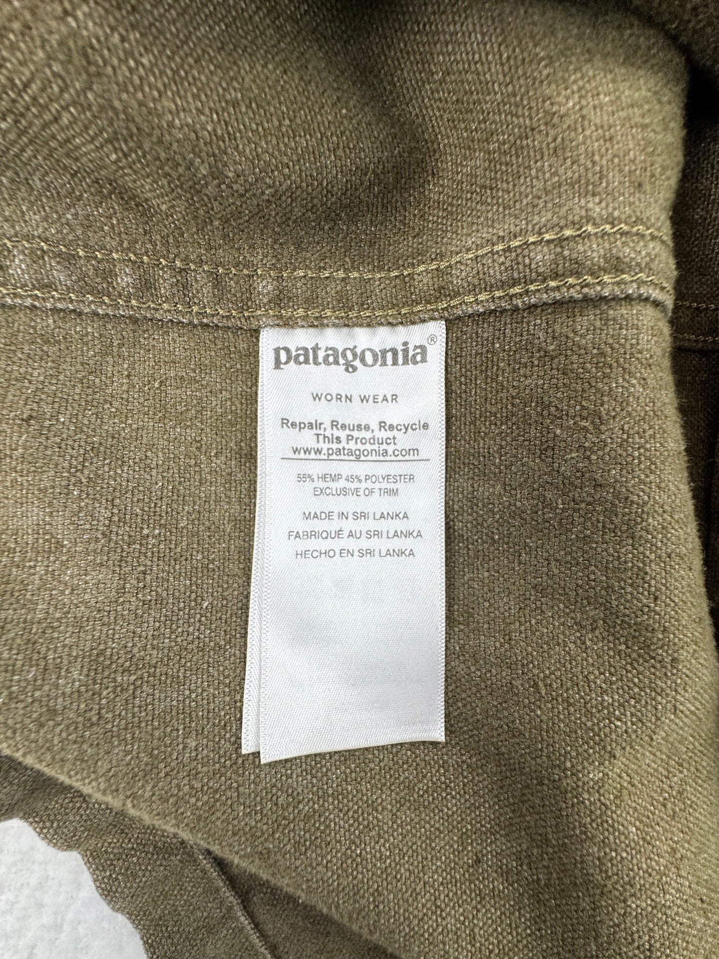 Patagonia Iron Forge Hemp Work Shirt – Olive – Men’s Medium