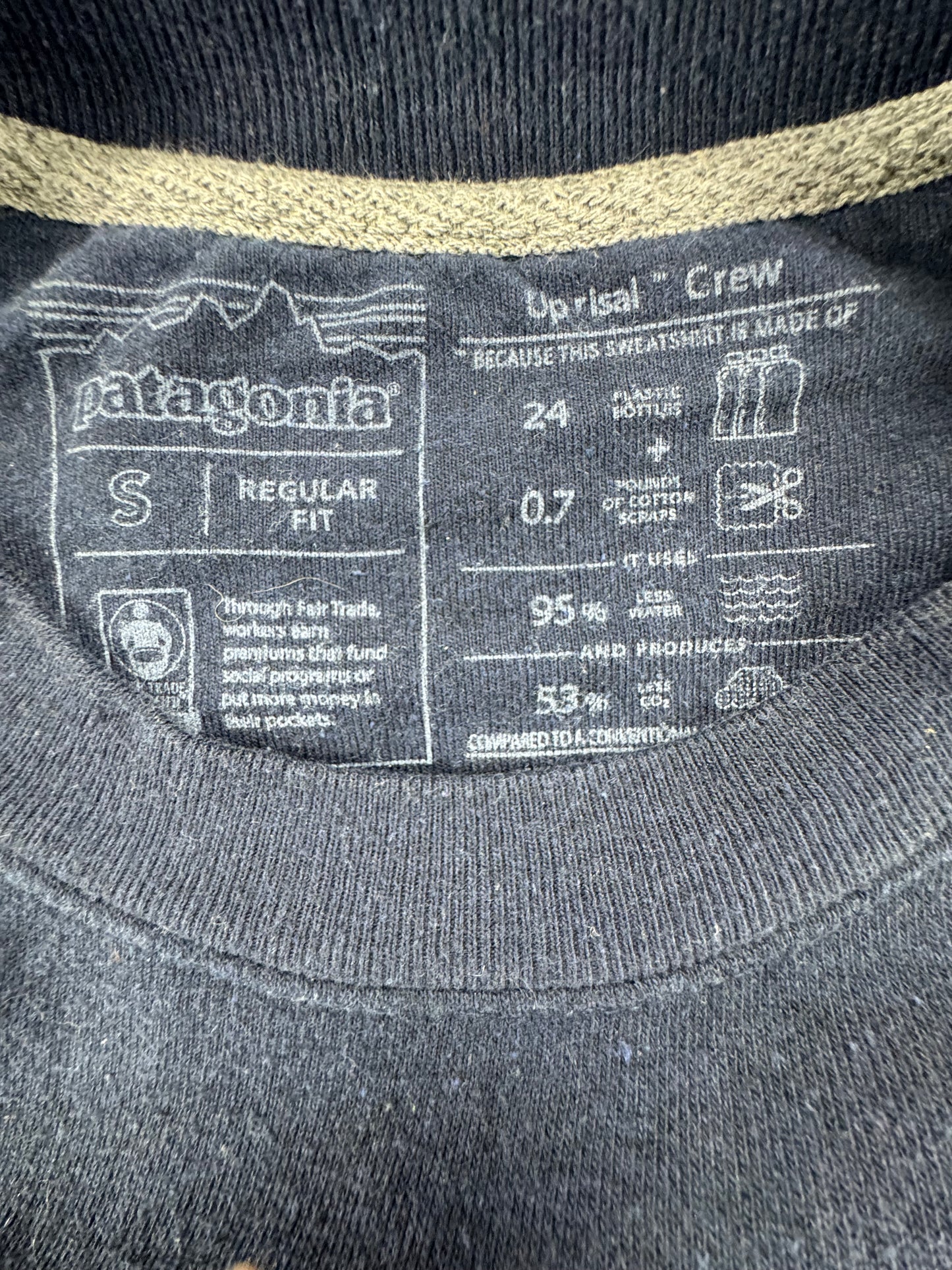Patagonia Uprisal Crew Fleece Sweatshirt Navy Regular Fit Small