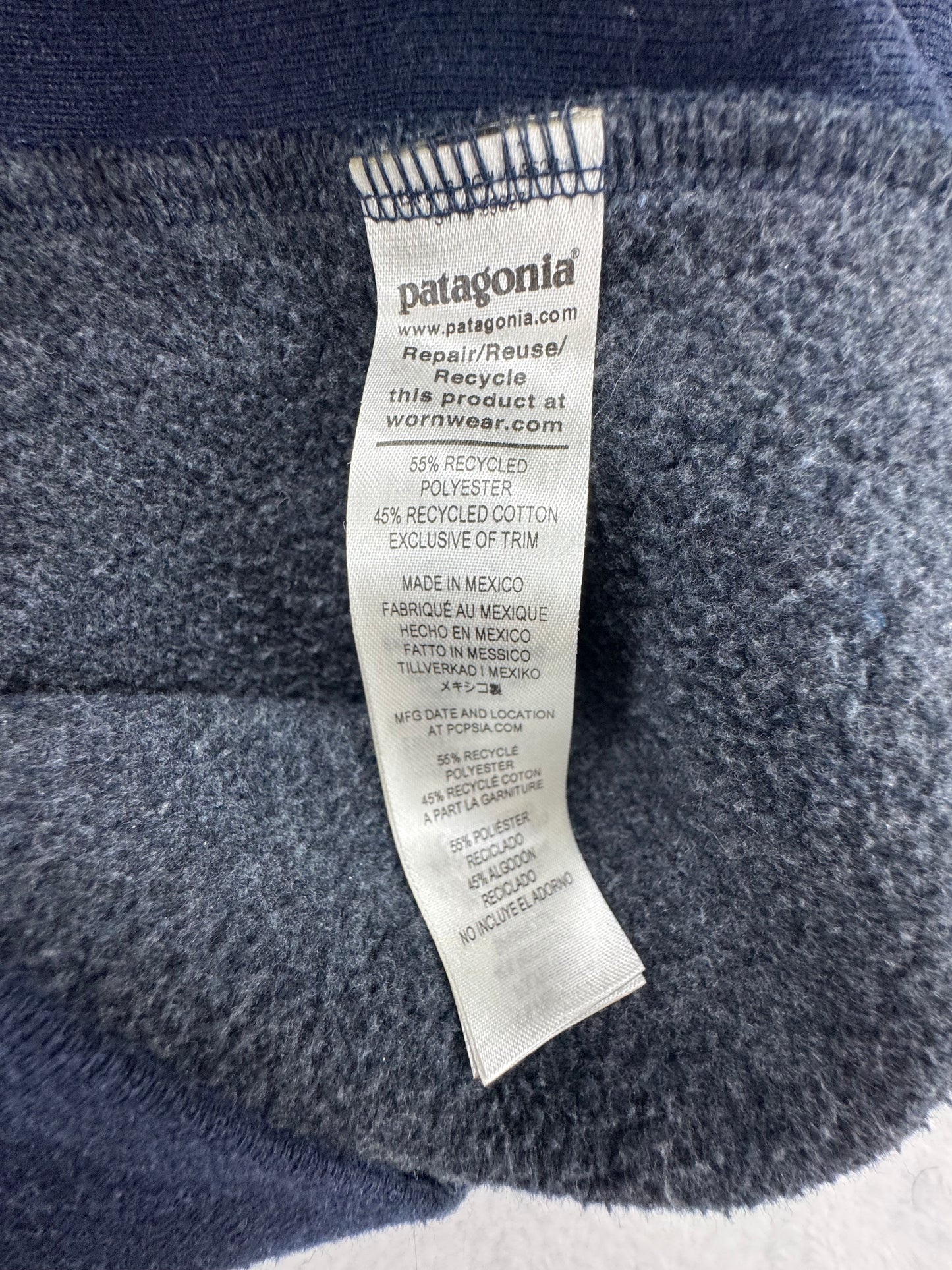 Patagonia Uprisal Crew Fleece Sweatshirt Navy Regular Fit Small