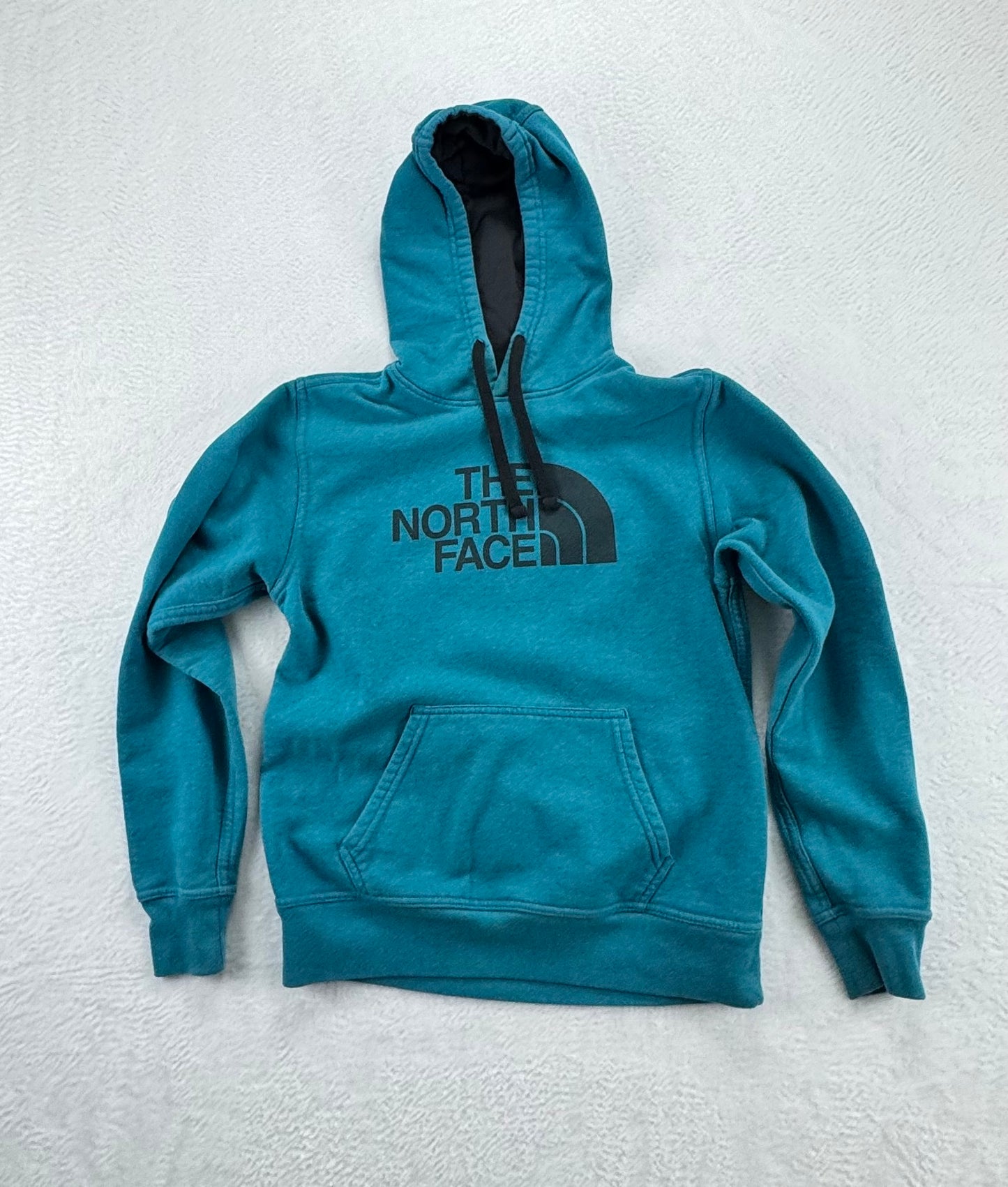 The North Face Logo Hoodie – Teal – Men’s Small – Cotton Blend
