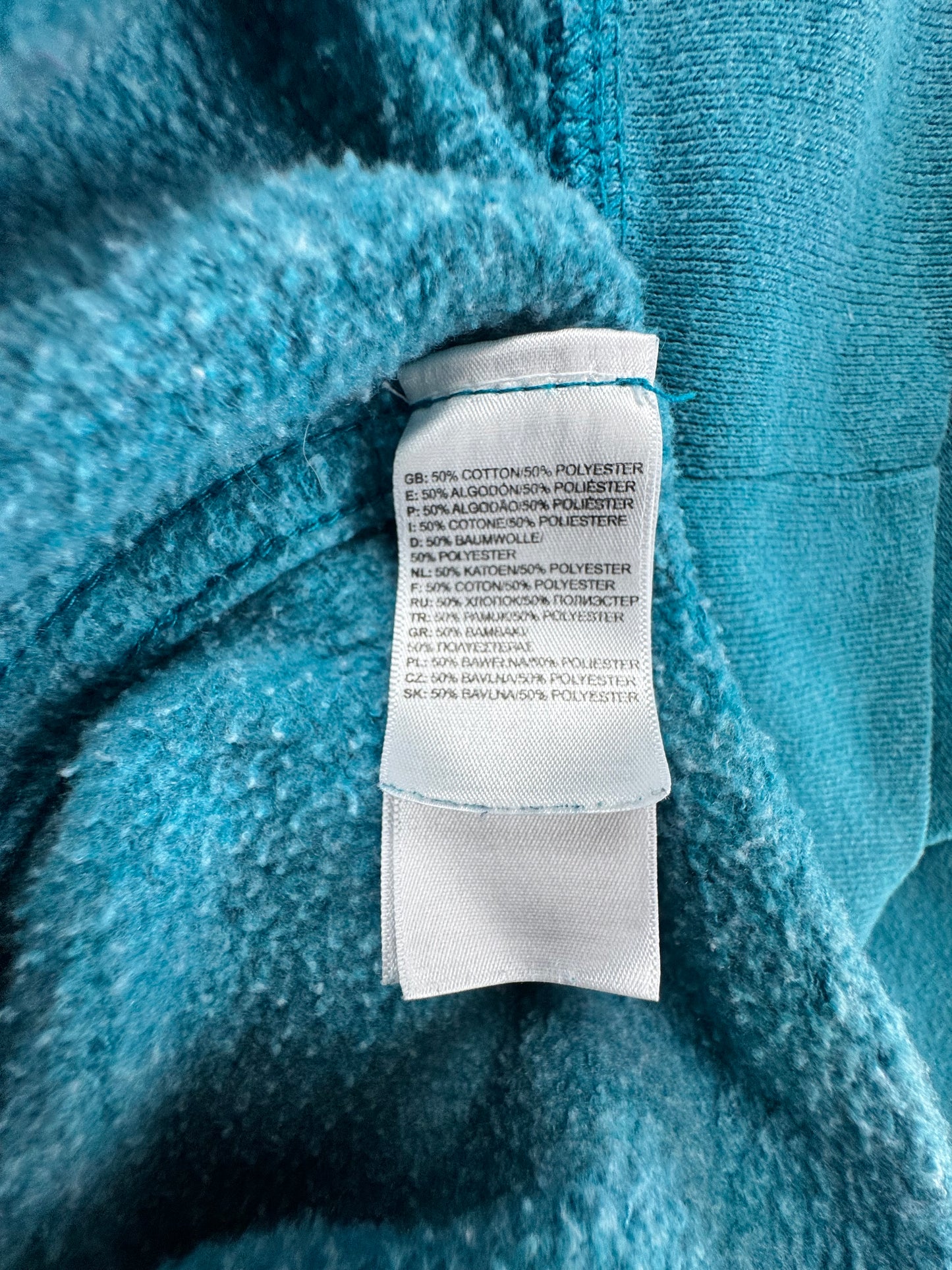 The North Face Logo Hoodie – Teal – Men’s Small – Cotton Blend