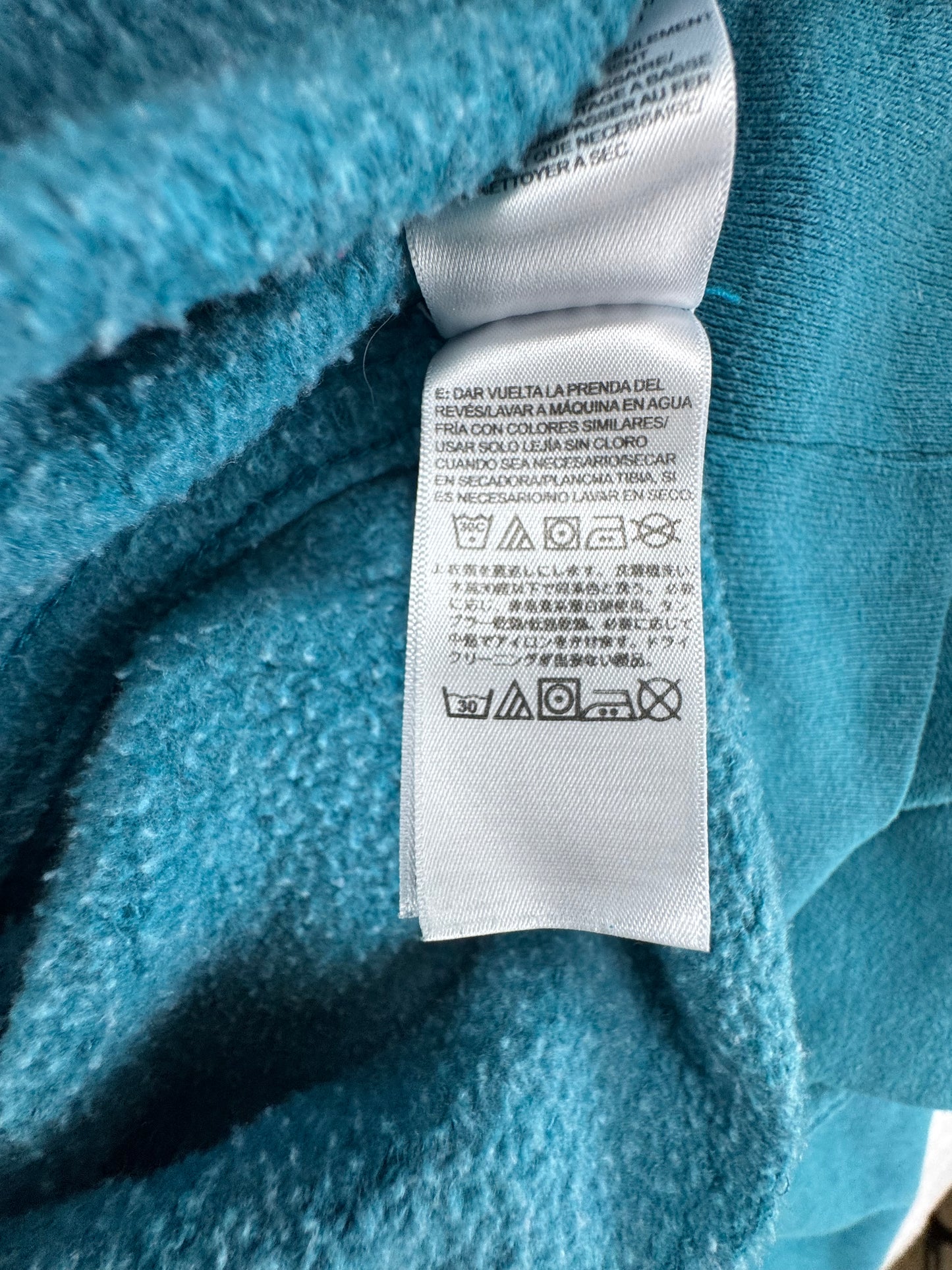 The North Face Logo Hoodie – Teal – Men’s Small – Cotton Blend