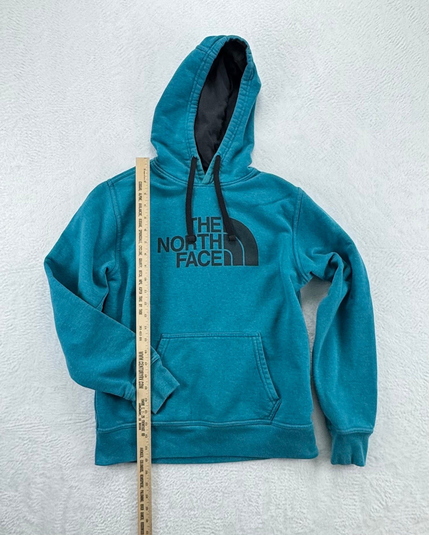 The North Face Logo Hoodie – Teal – Men’s Small – Cotton Blend
