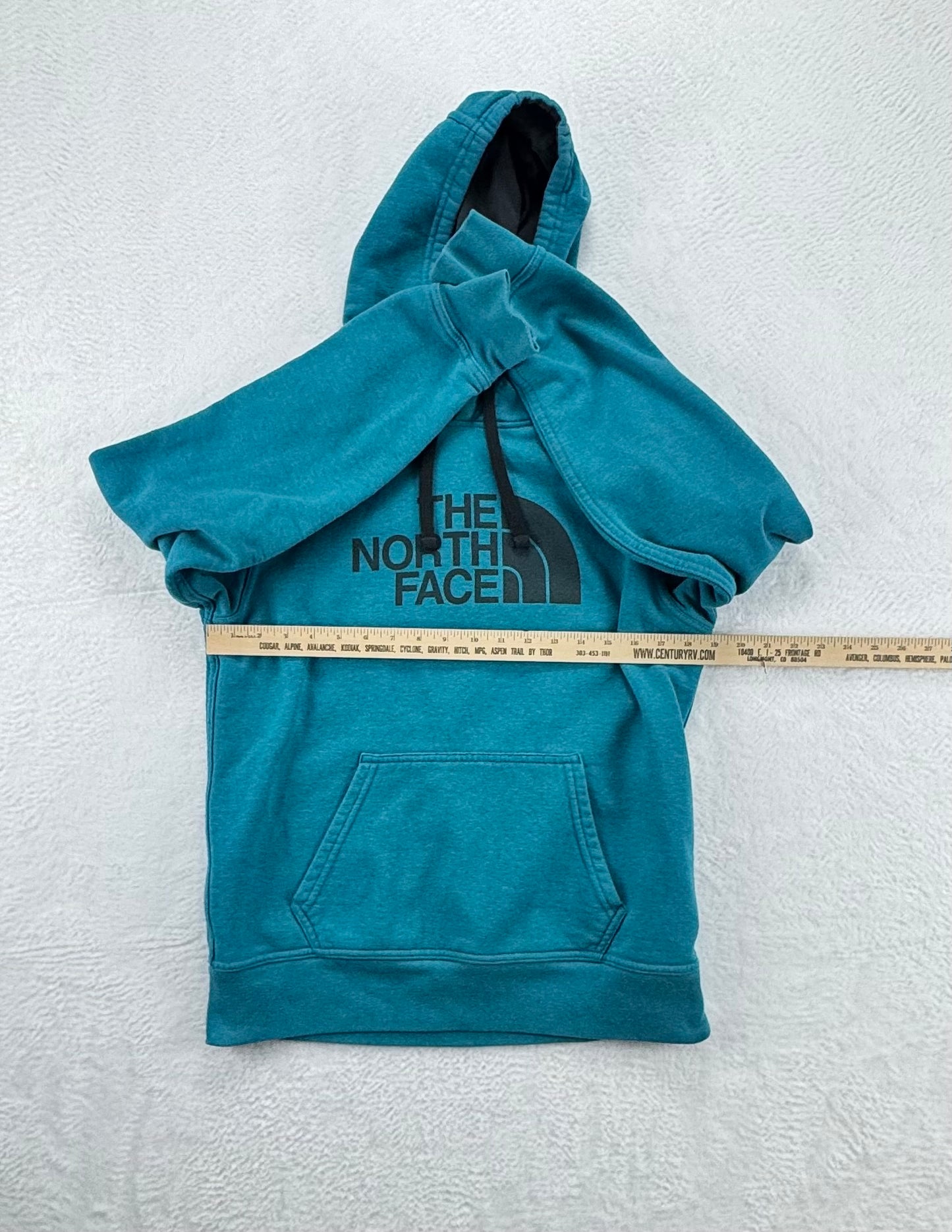 The North Face Logo Hoodie – Teal – Men’s Small – Cotton Blend
