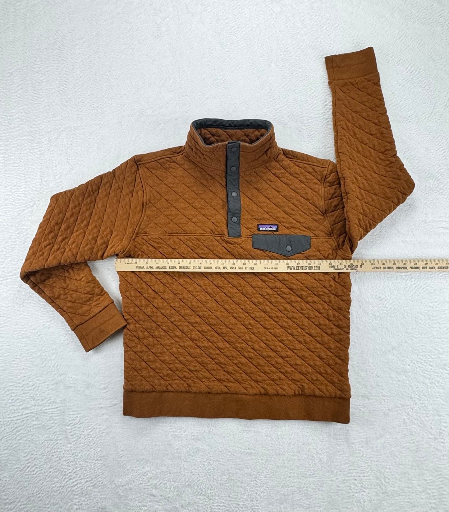Patagonia Men’s Quilted Organic Cotton Snap-T Pullover – Brown – Large – Workwear Heritage