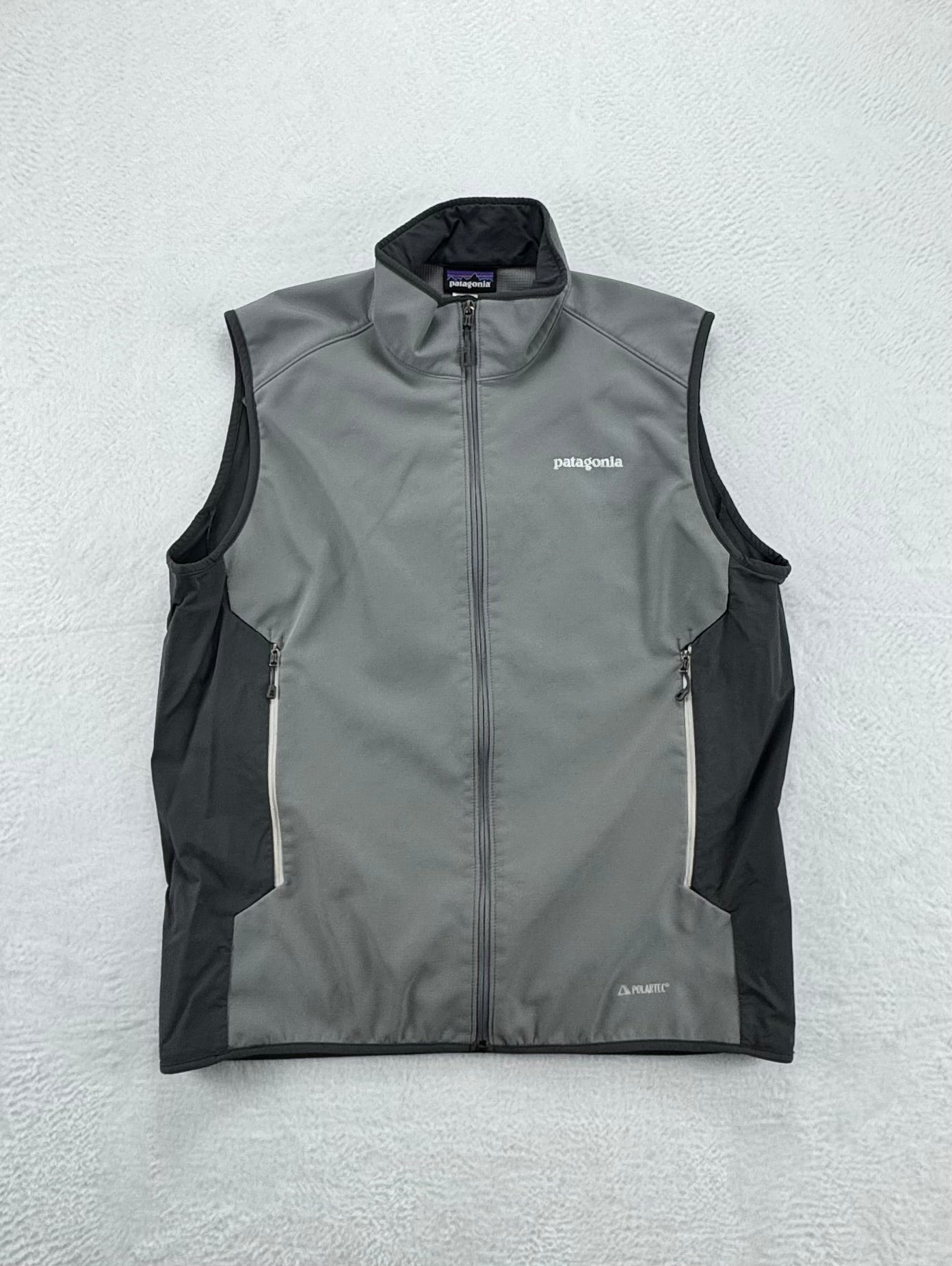 Patagonia Men’s Polartec Windproof Vest – Gray / Black – Large – Technical Layer