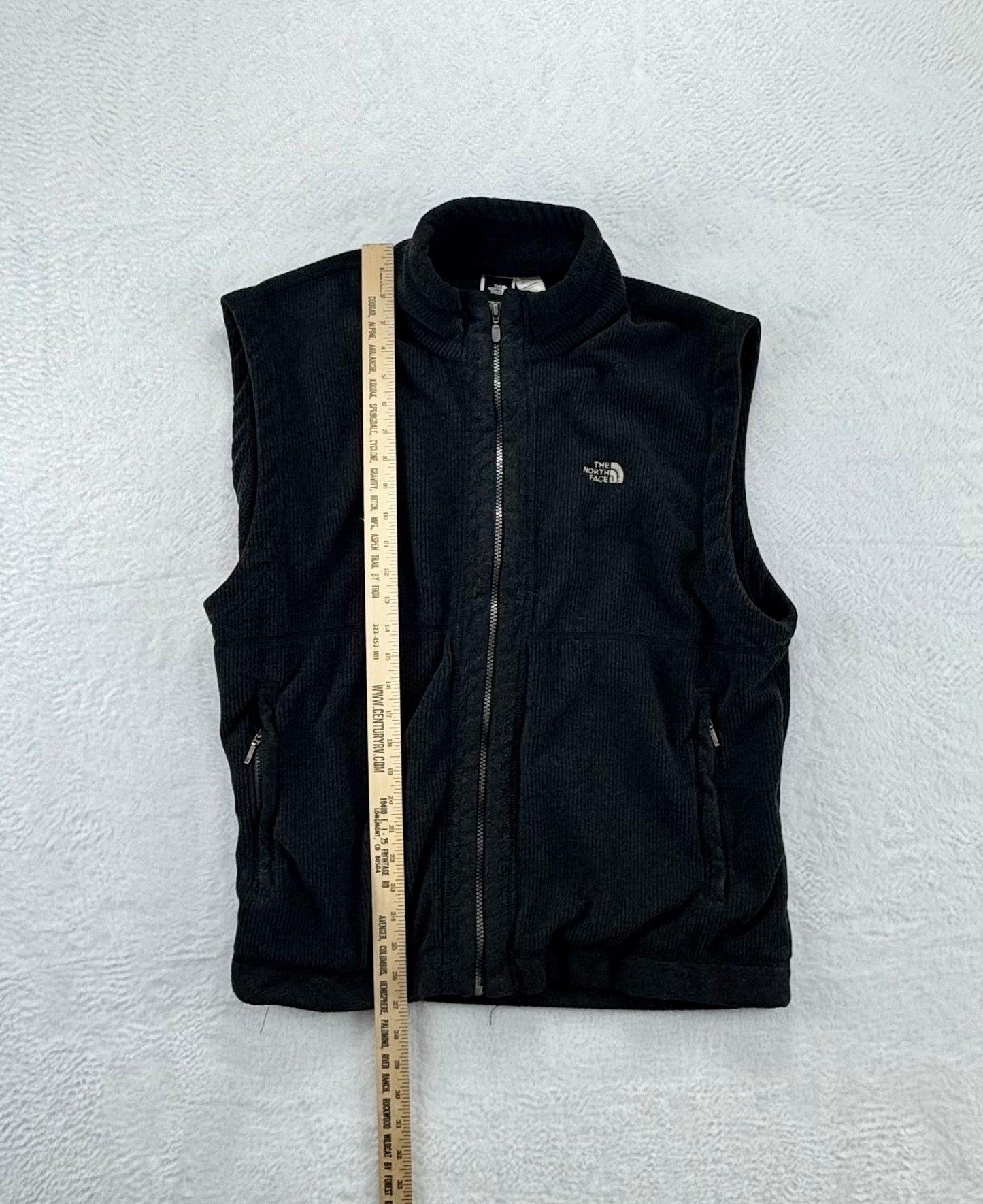 Vintage The North Face Men’s Ribbed Fleece Vest – Made in USA – Charcoal – XL