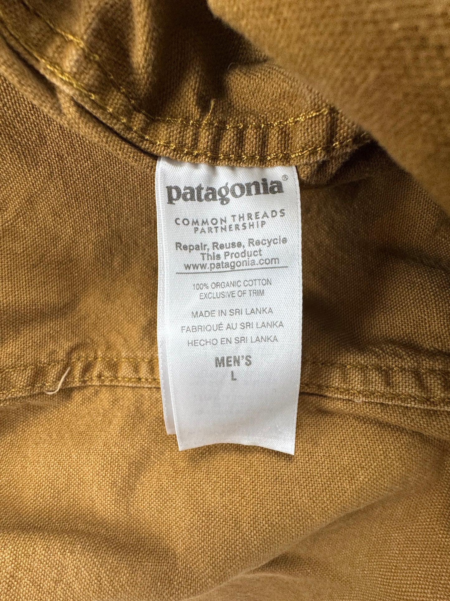 Patagonia Men's Organic Cotton Work Shirt – Brown – Large – Button Down