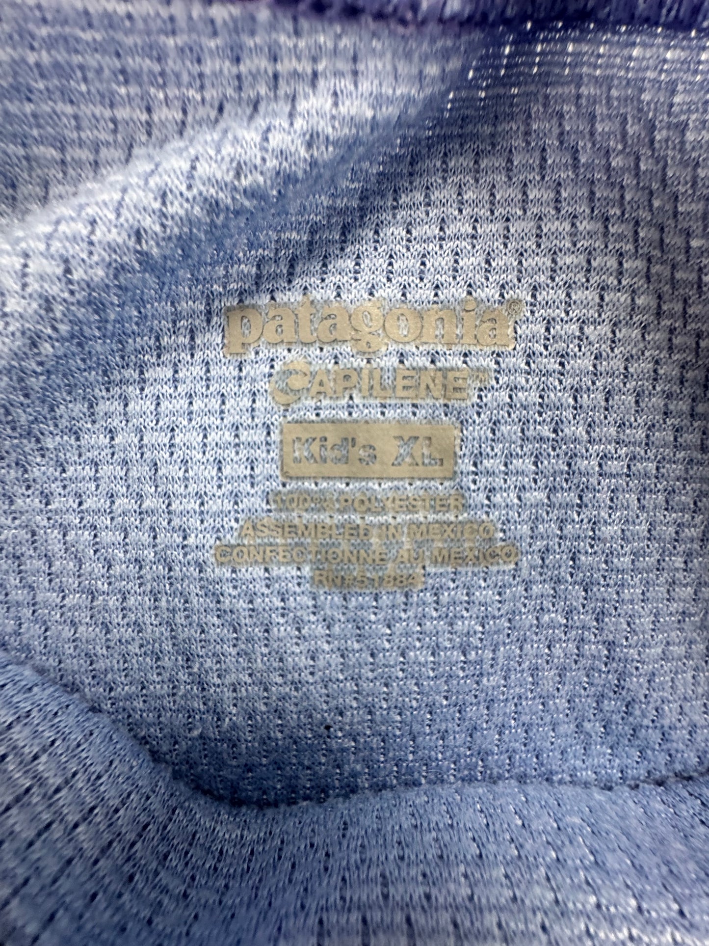 Vintage Patagonia Capilene Kid's XL Long Sleeve Base Layer – Blue – 100% Polyester