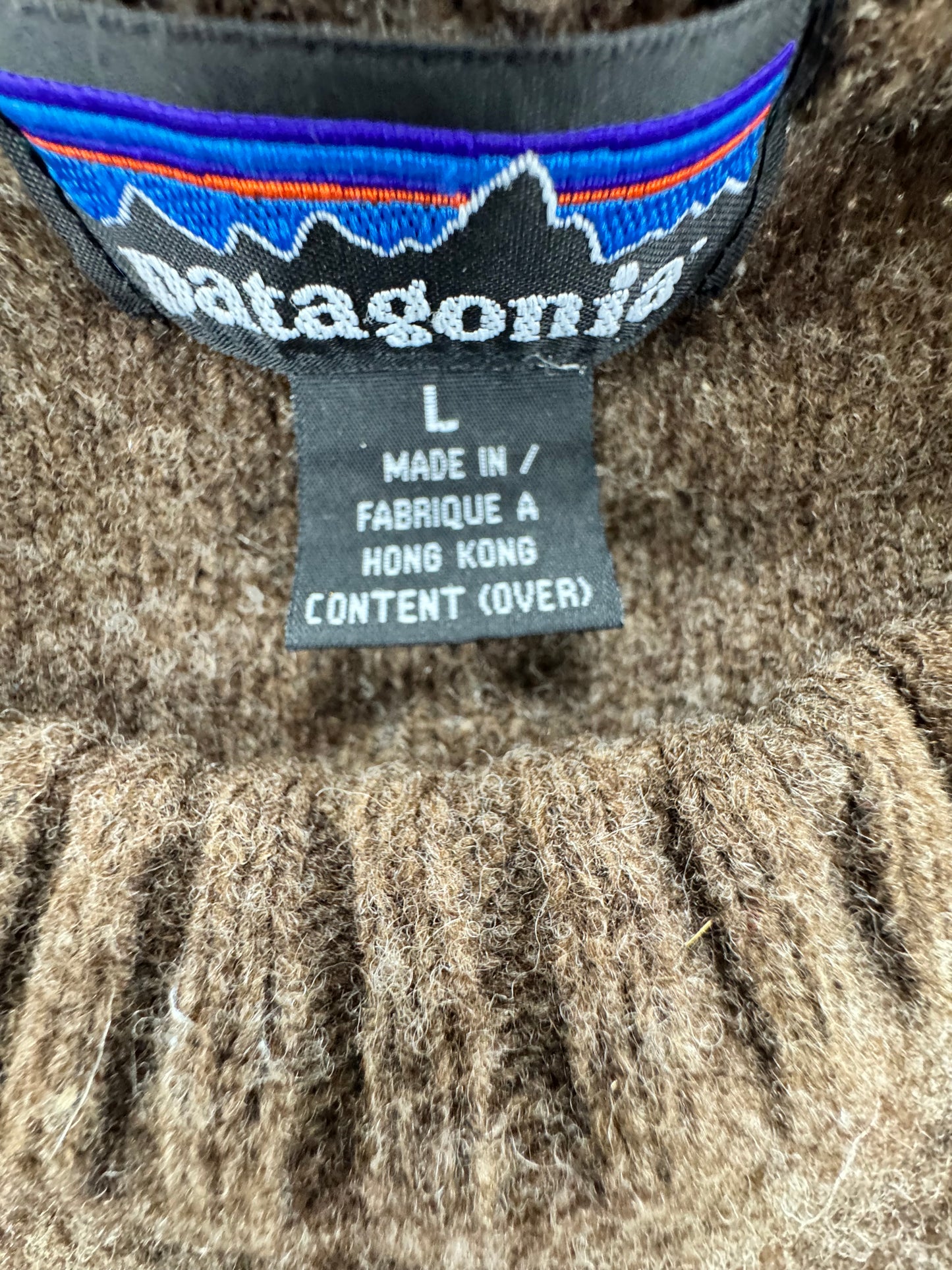 Vintage Patagonia Men's 100% Wool Crewneck Sweater – Made in Hong Kong – Brown – Men’s Large