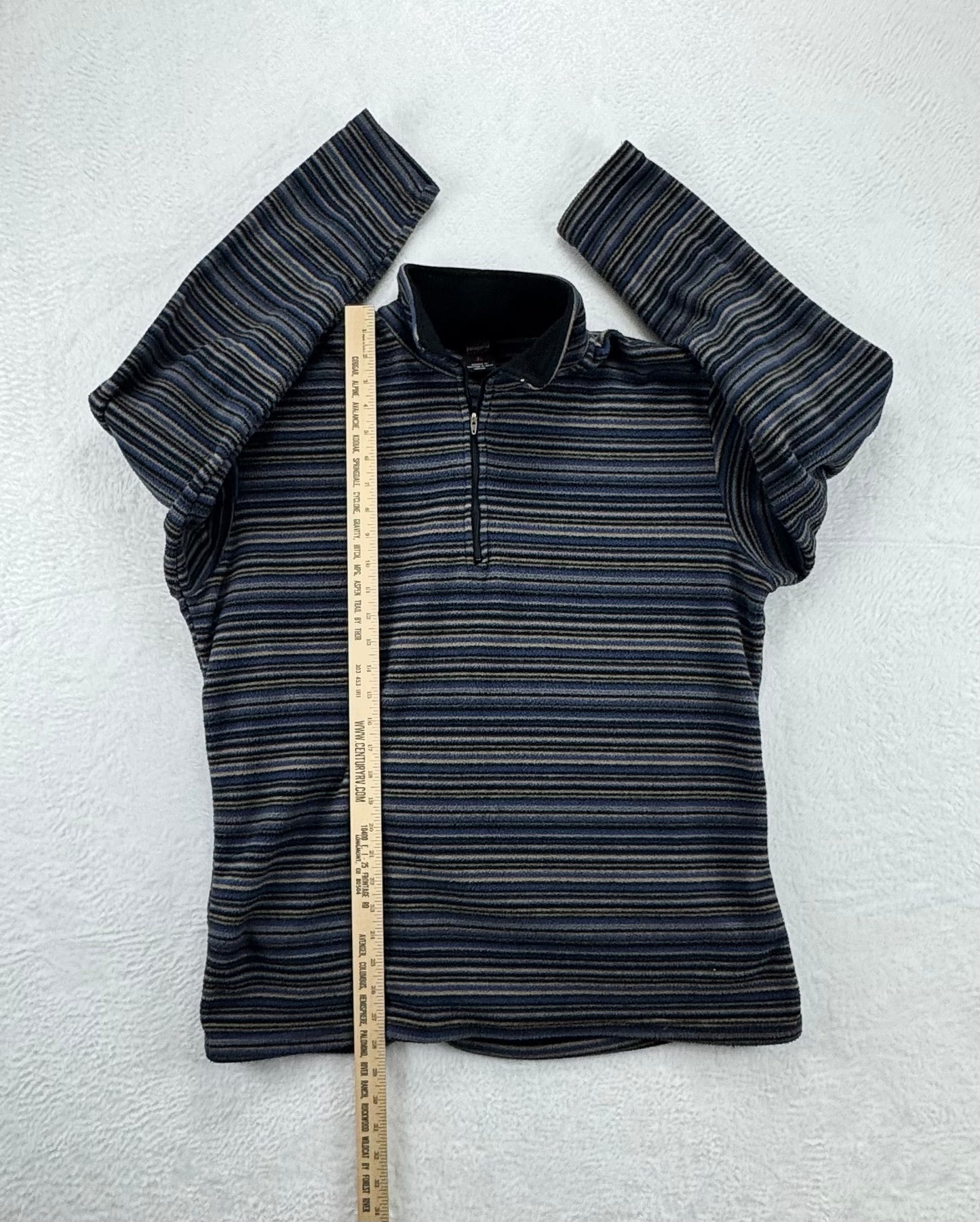 Vintage Patagonia Men's Expedition Weight Capilene 1/4 Zip Base Layer Striped XL