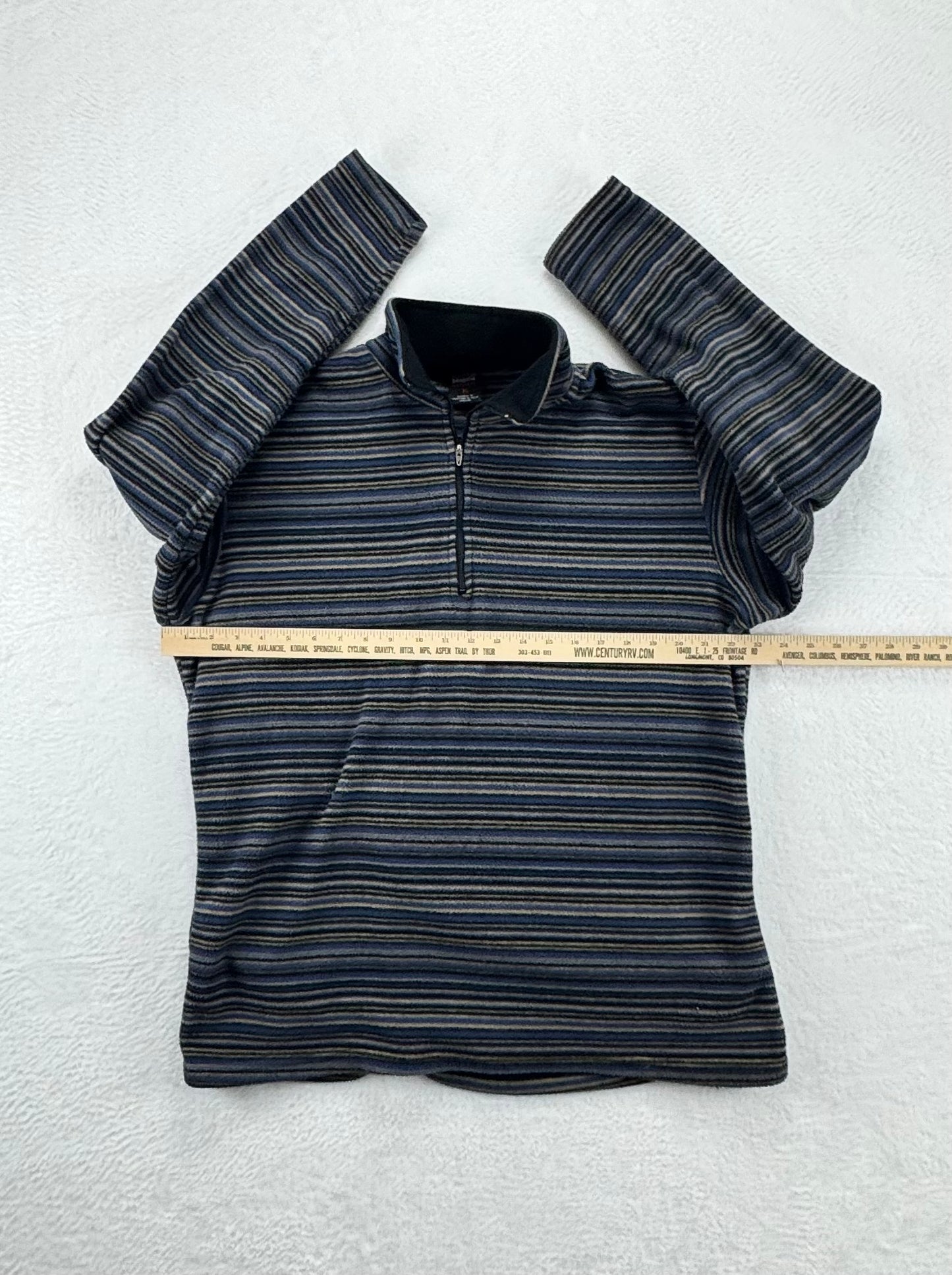 Vintage Patagonia Men's Expedition Weight Capilene 1/4 Zip Base Layer Striped XL