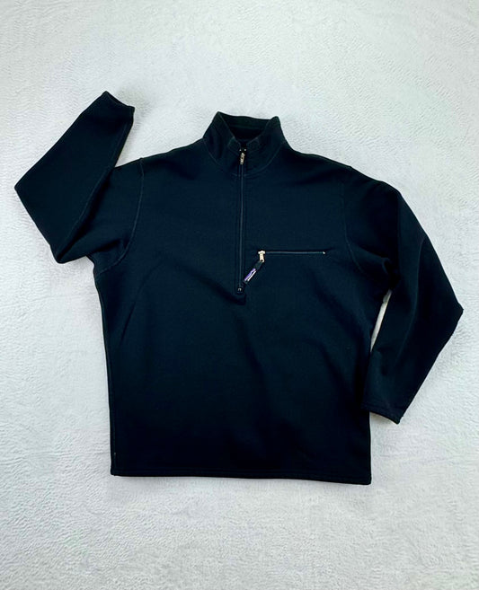 Vintage Patagonia Mens Activist Fleece 1/4 Zip Base Layer Black XL Made in USA