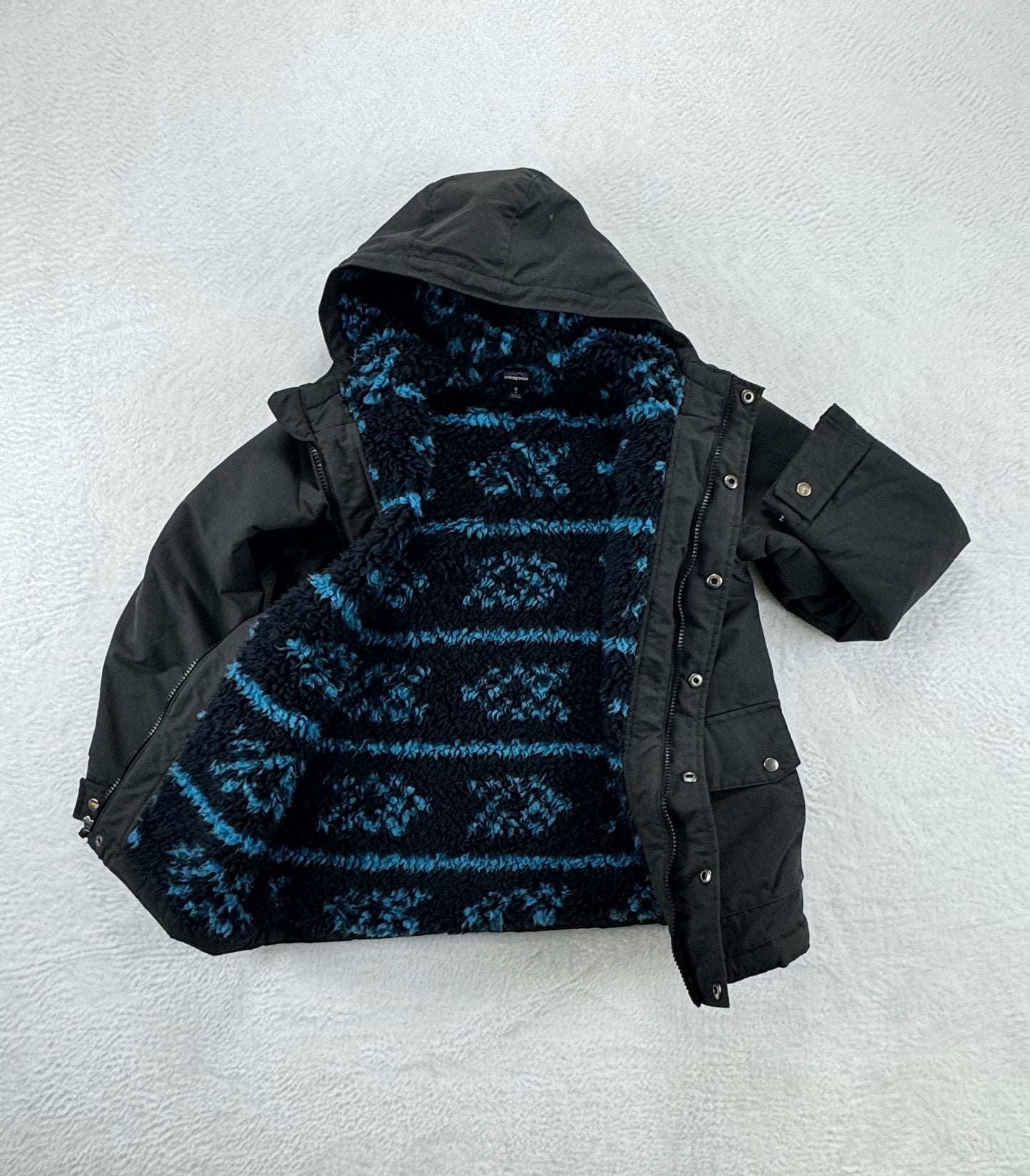 Patagonia Kid's Inferno Fleece-Lined Jacket Black Medium (Size 10)