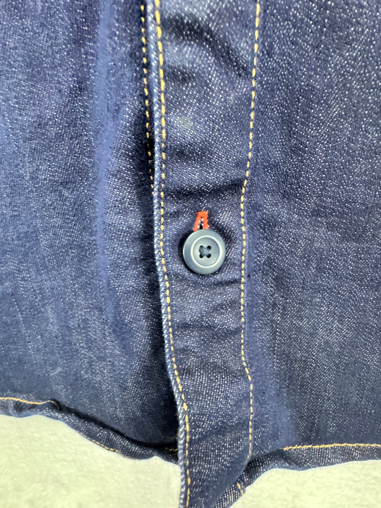 Patagonia Mens Organic Denim Long Sleeve Shirt Blue Large