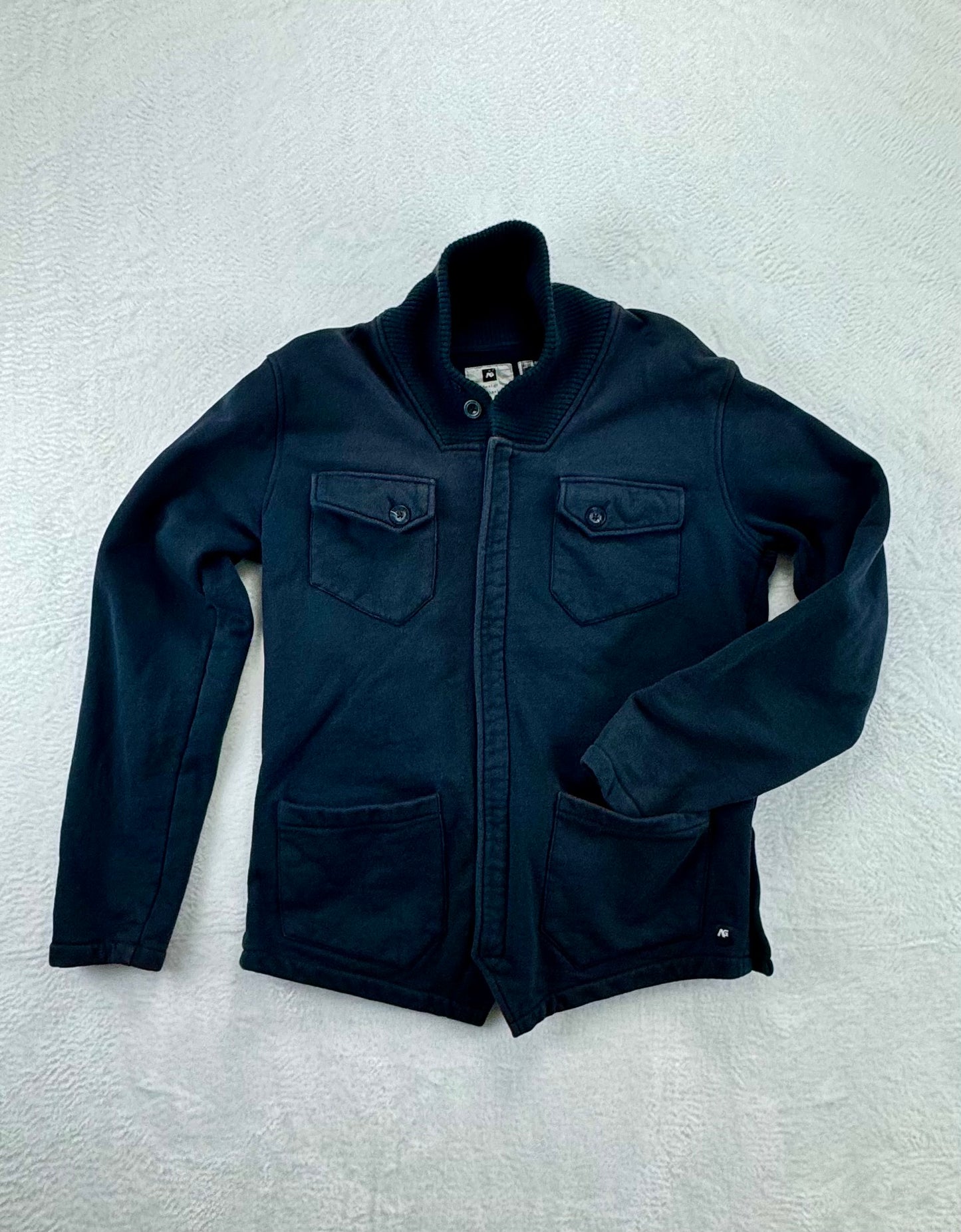 Burton Analog Men’s Cotton Chore Jacket – Ribbed Knit Collar – Navy –  Large