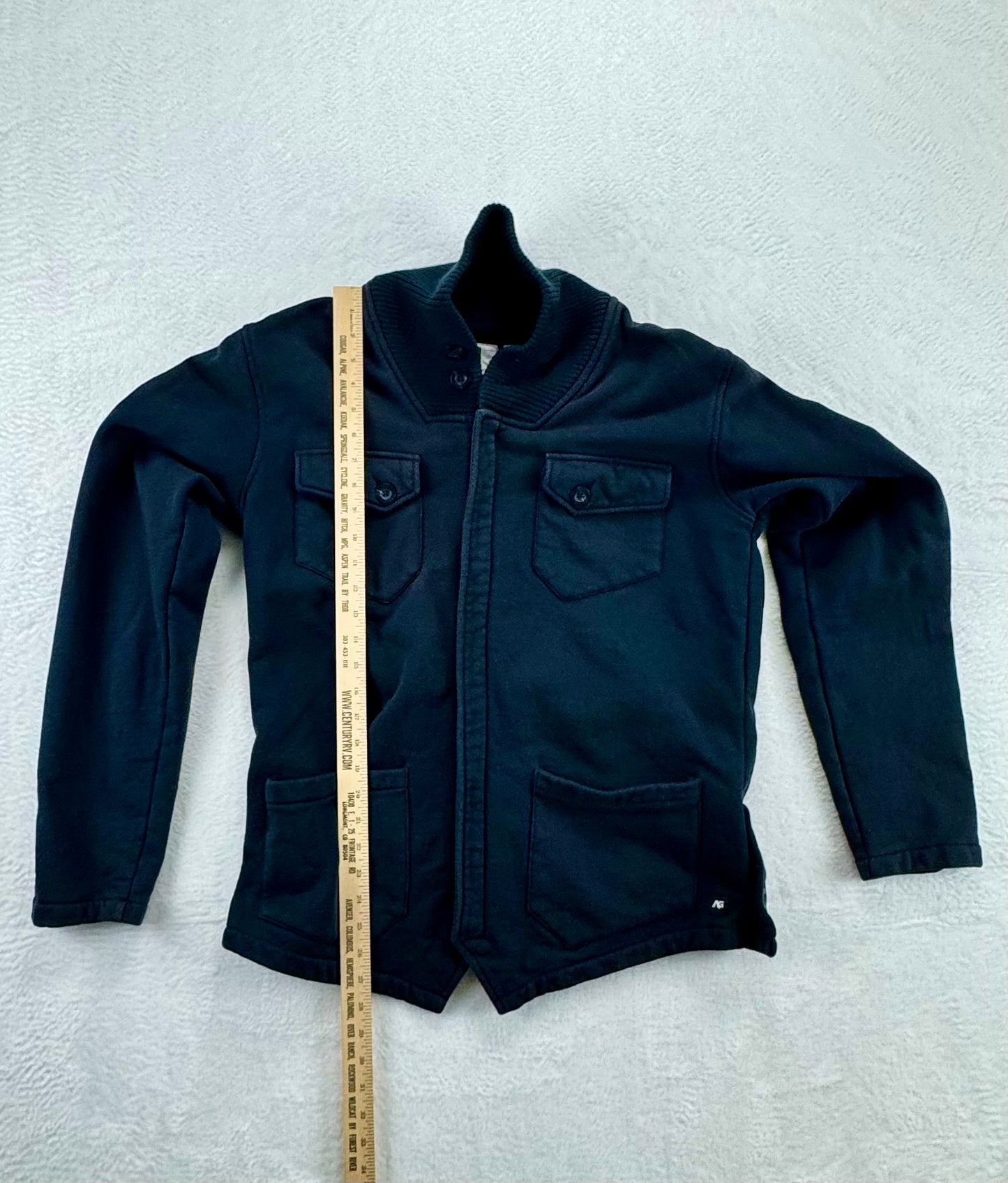 Burton Analog Men’s Cotton Chore Jacket – Ribbed Knit Collar – Navy –  Large