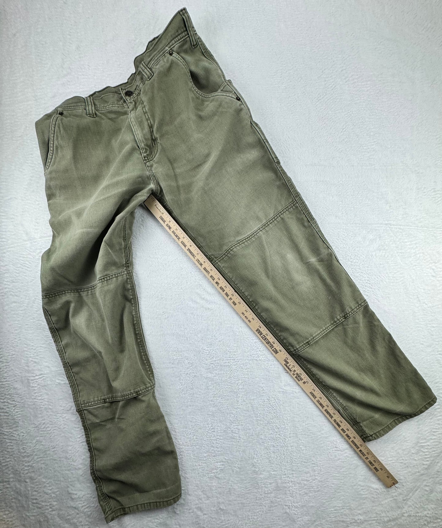 Patagonia Men's All Seasons Hemp Canvas Double Knee Work Pants – Olive Green – 34 x 32