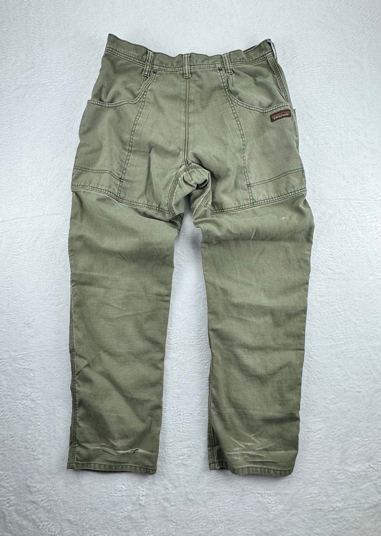 Patagonia Men's All Seasons Hemp Canvas Double Knee Work Pants – Olive Green – 34 x 32