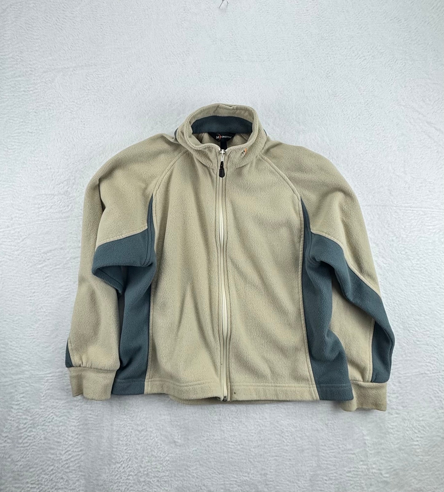 Moonstone Vintage Full Zip Fleece Jacket Tan Gray USA Made Woman's Large