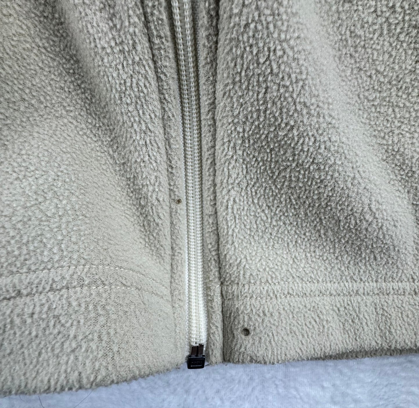 Moonstone Vintage Full Zip Fleece Jacket Tan Gray USA Made Woman's Large