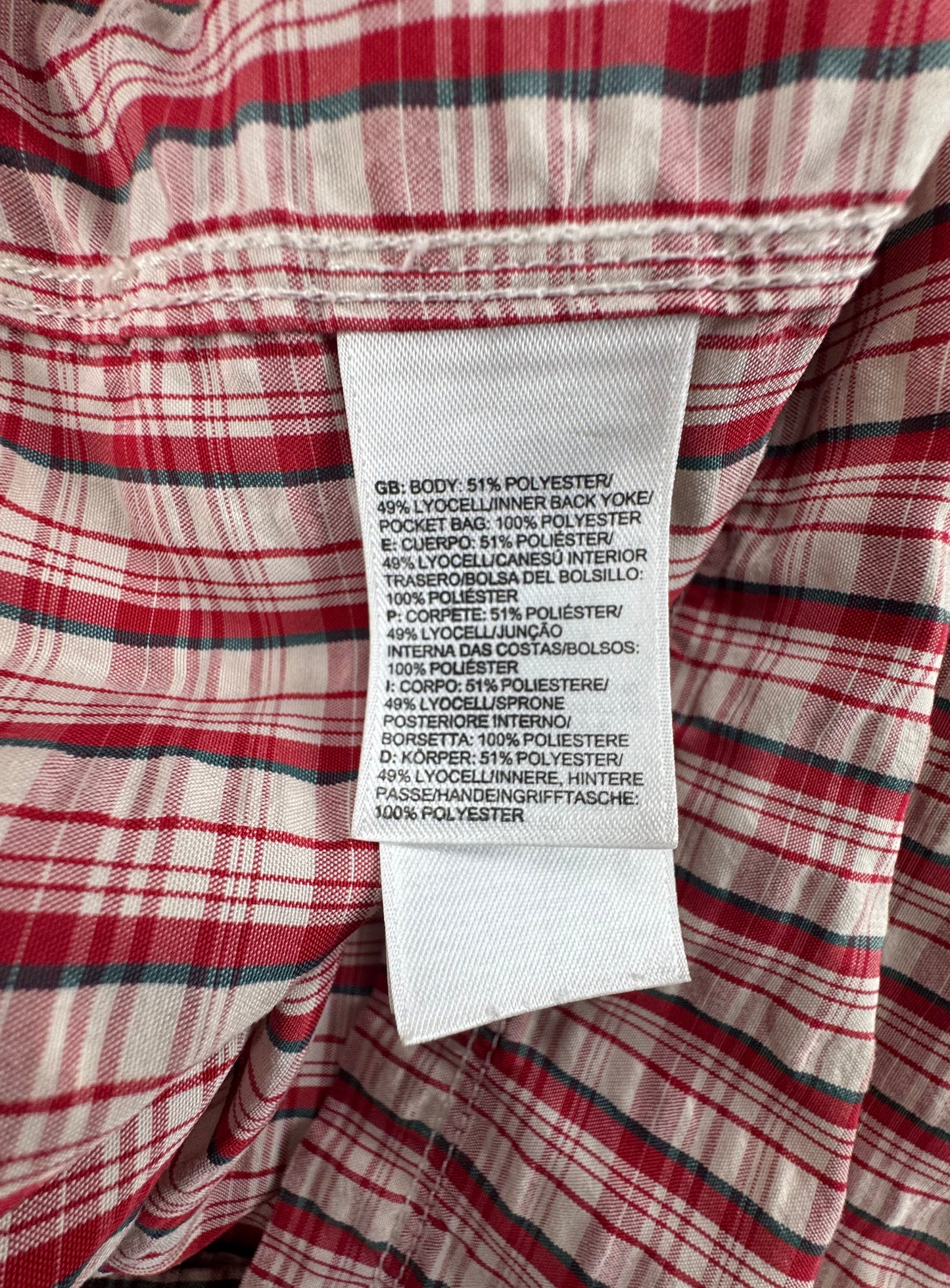 The North Face Plaid Hiking Button-Up Shirt Red Men's Large