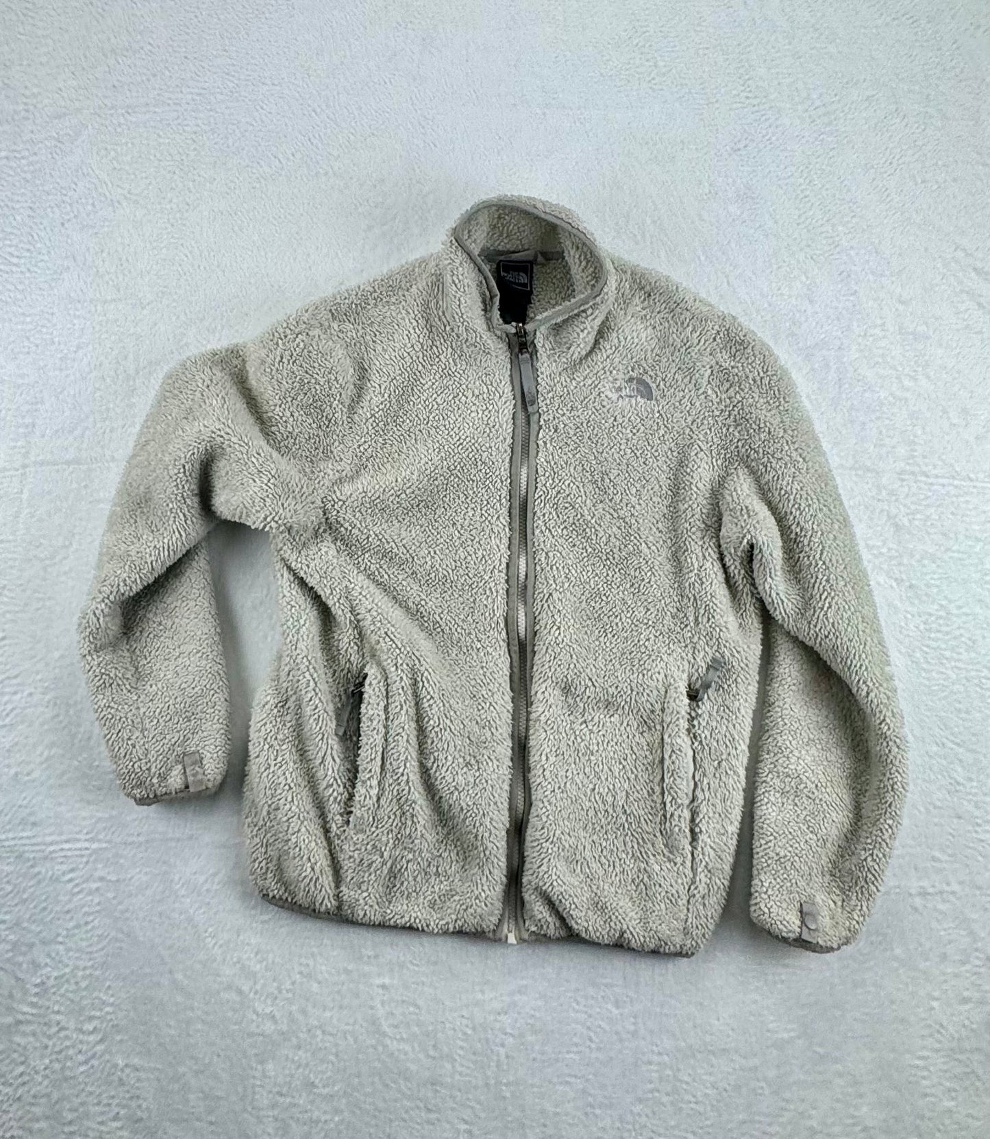 The North Face Girls' High-Pile Sherpa Fleece Jacket – Light Gray – Size Large (14/16)