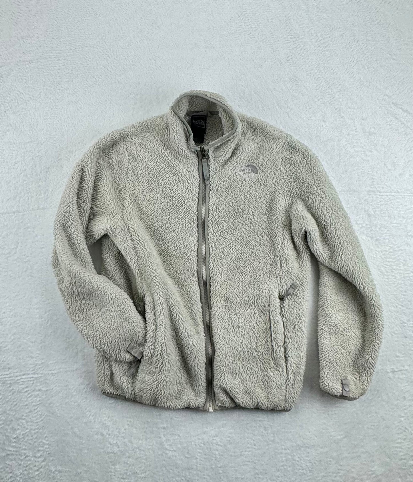The North Face Girls' High-Pile Sherpa Fleece Jacket – Light Gray – Size Large (14/16)