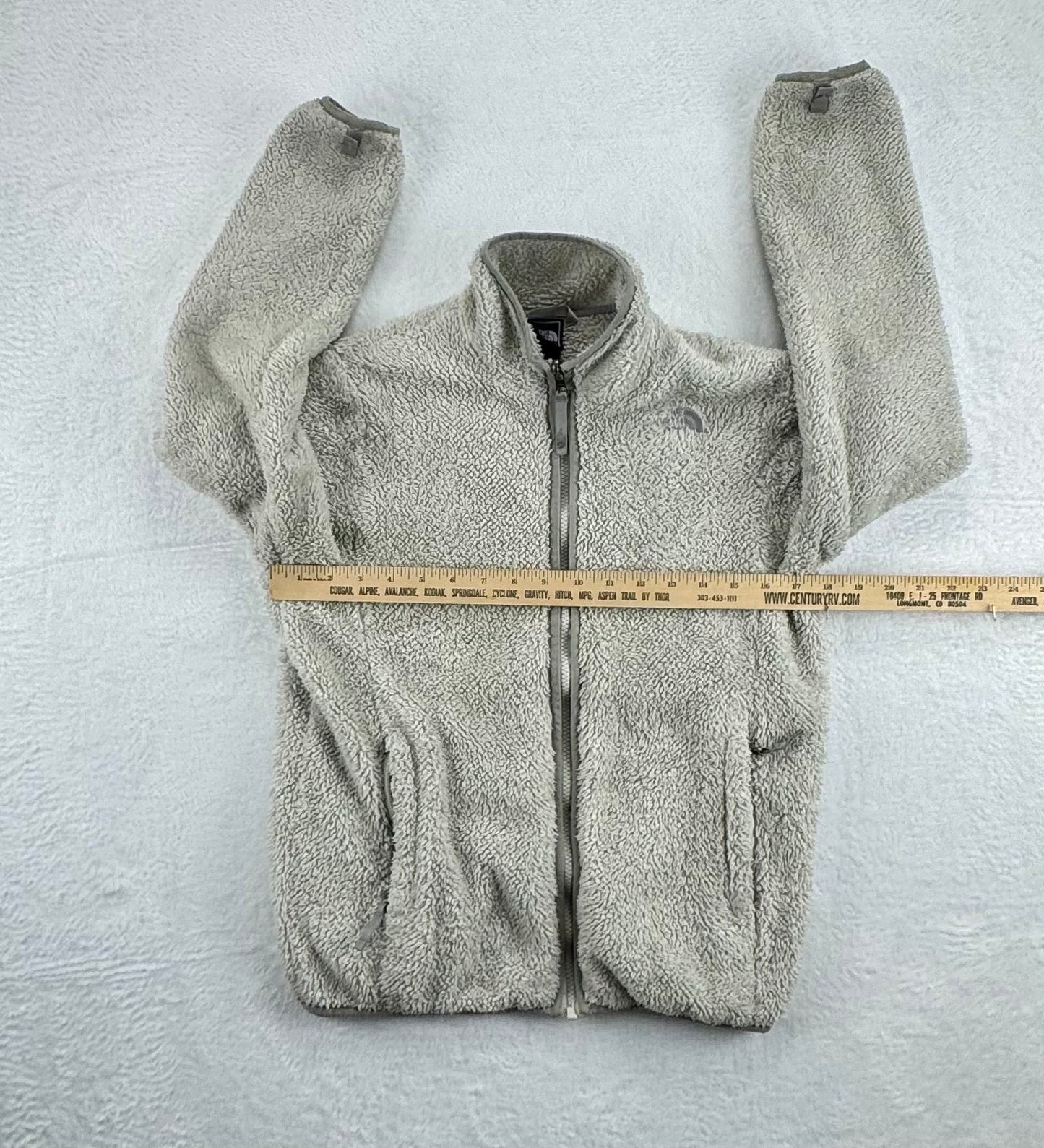 The North Face Girls' High-Pile Sherpa Fleece Jacket – Light Gray – Size Large (14/16)