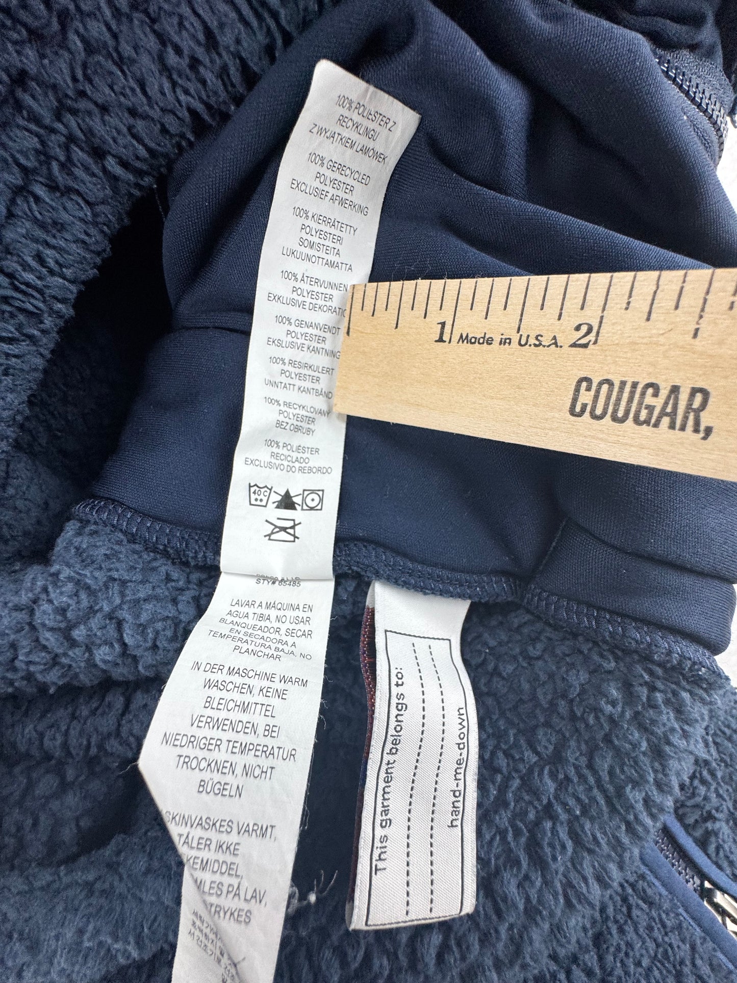 Patagonia Kids' Los Gatos Hooded Fleece Jacket Navy Blue XL (14) Full Zip