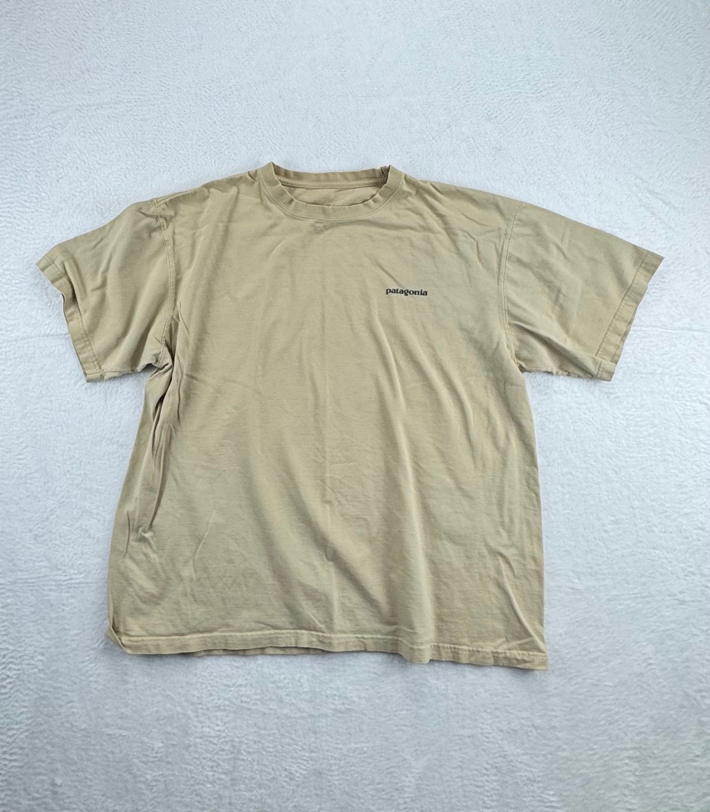 Patagonia P-6 Logo Organic Cotton T-Shirt Khaki Tan Men's Large