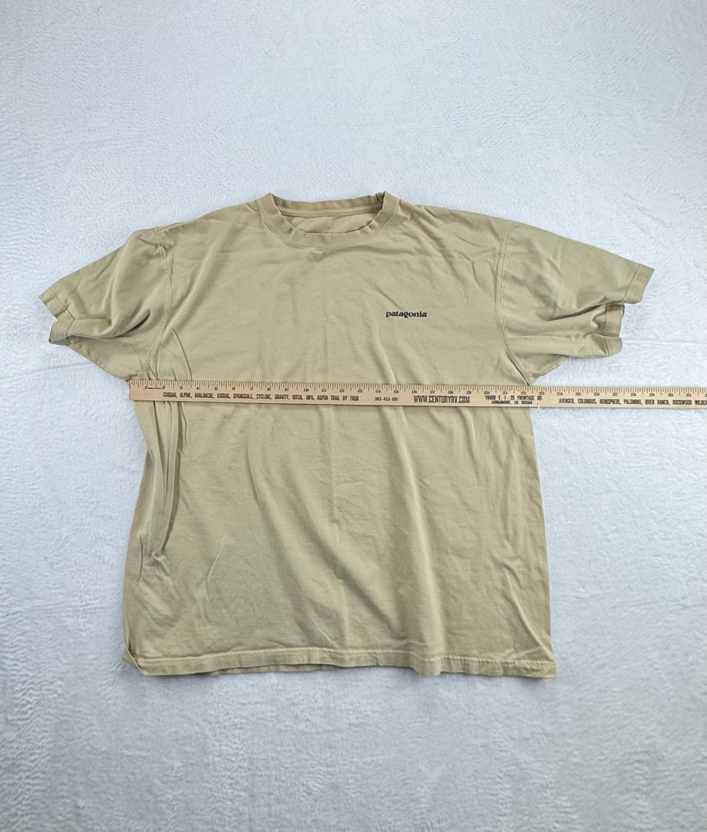 Patagonia P-6 Logo Organic Cotton T-Shirt Khaki Tan Men's Large