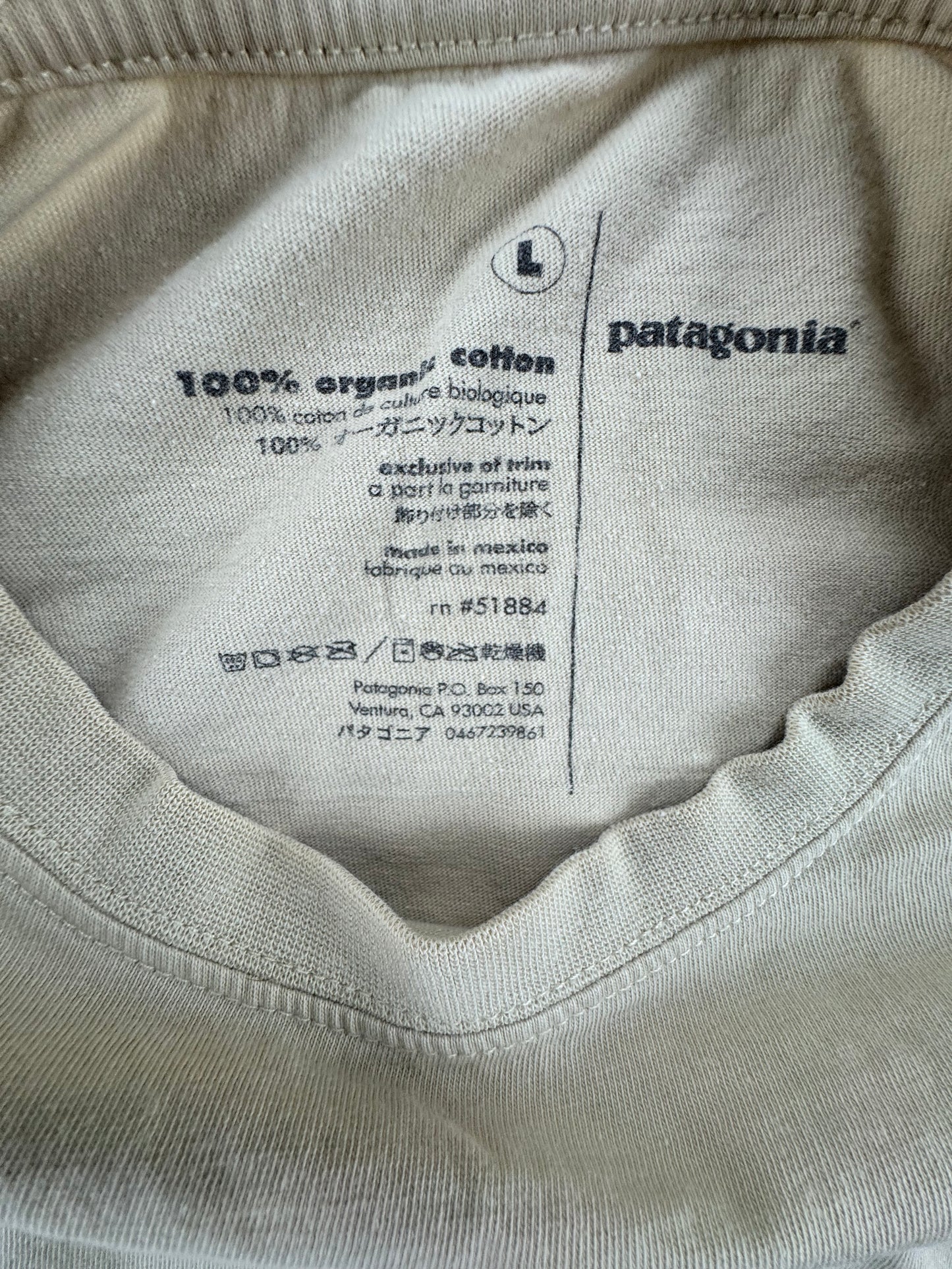 Patagonia P-6 Logo Organic Cotton T-Shirt Khaki Tan Men's Large