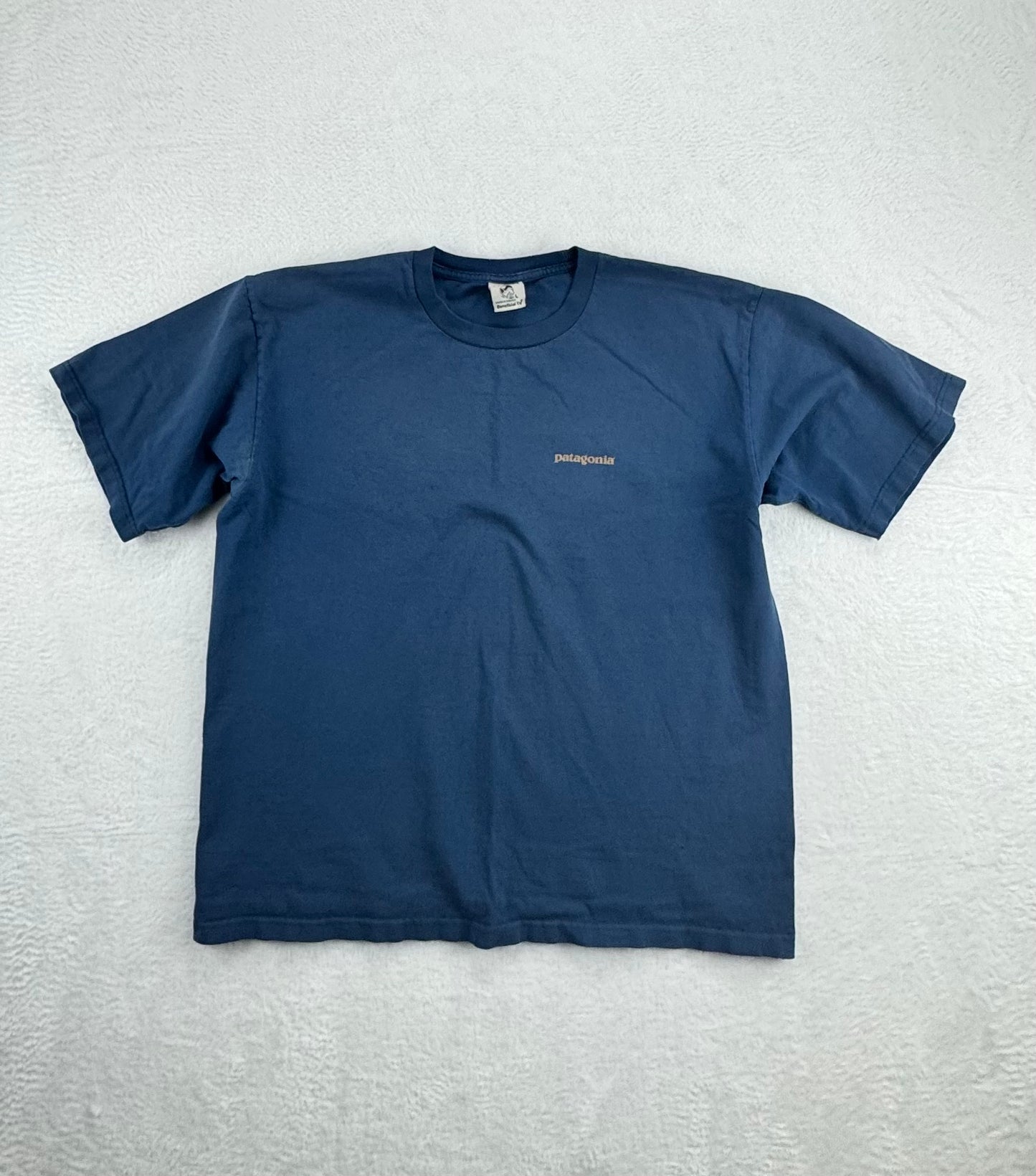 Vintage Patagonia Beneficial T's Organic Cotton Graphic T-Shirt Blue Men's Large