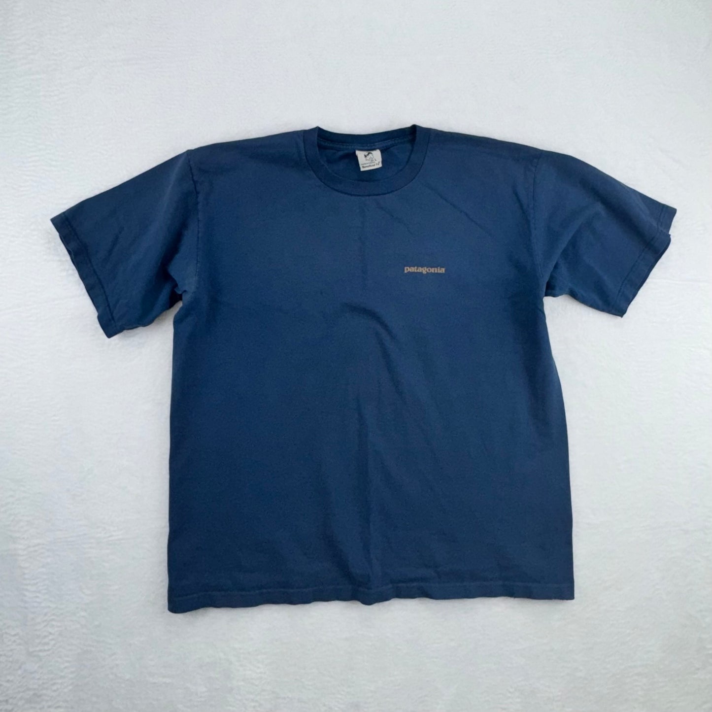 Vintage Patagonia Beneficial T's Organic Cotton Graphic T-Shirt Blue Men's Large